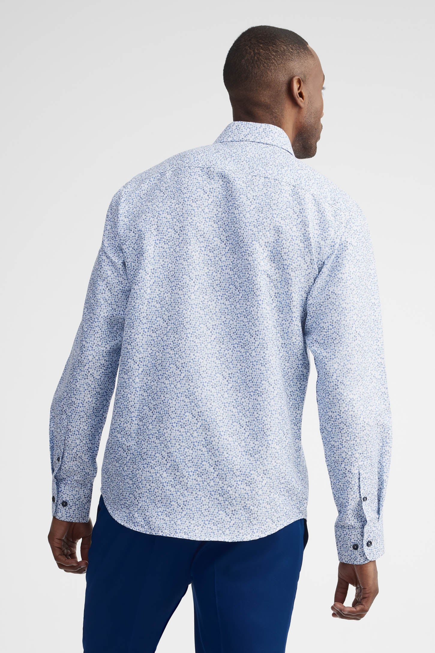 Chemise imprimée coupe ajustée - Homme && BLEU MULTI
