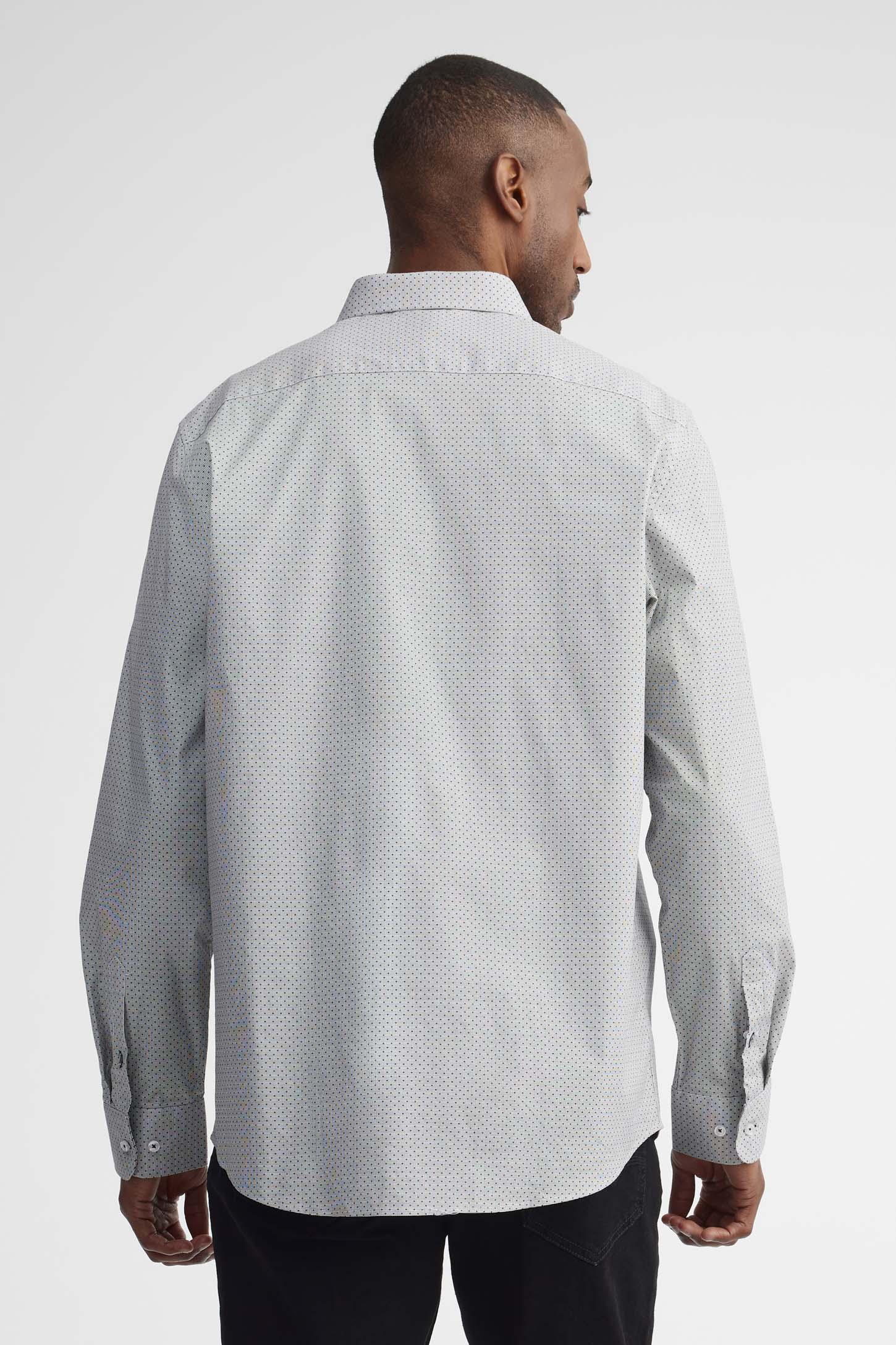 Chemise imprimée coton habillé - Homme && BLANC MULTI