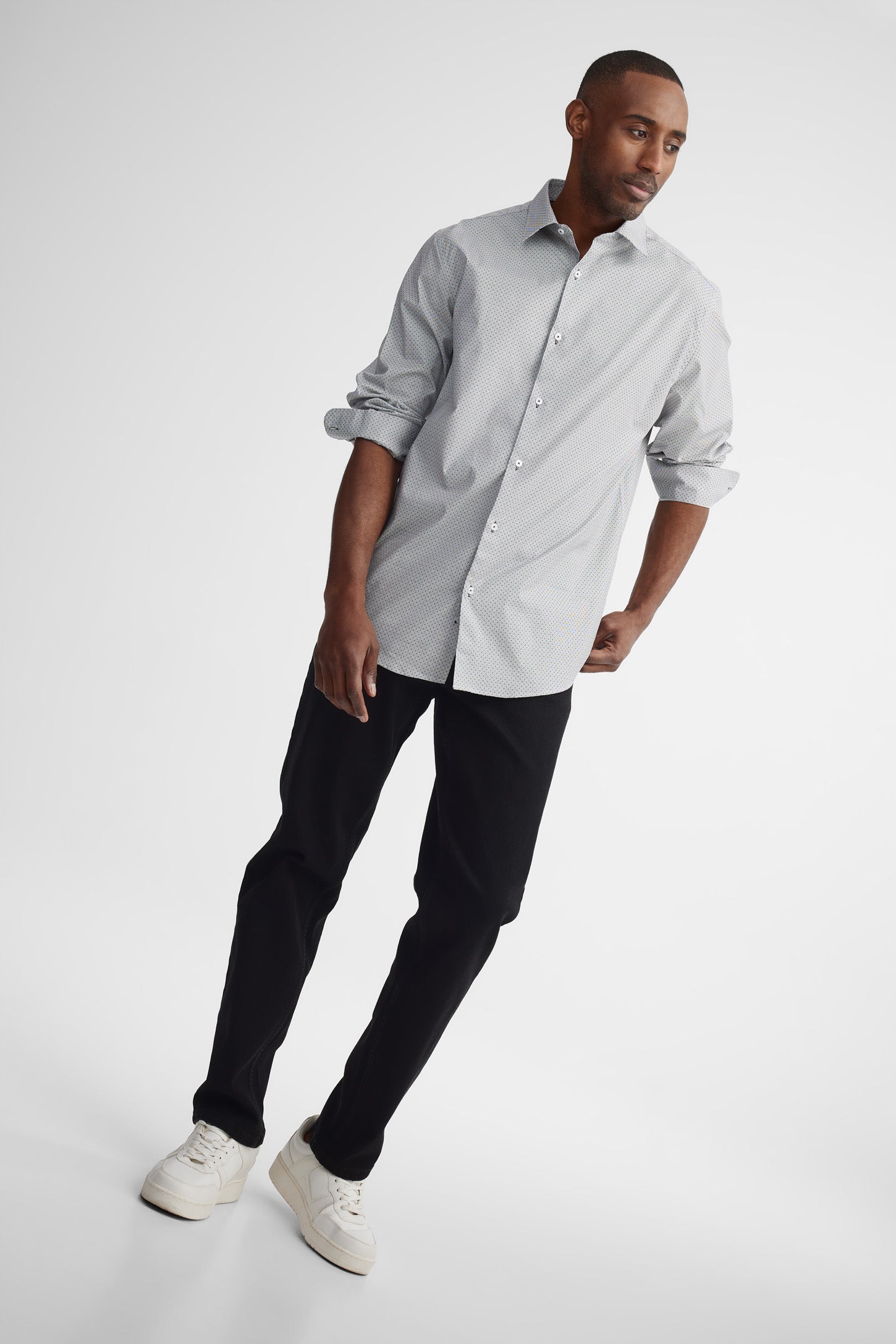 Chemise imprimée coton habillé - Homme && BLANC MULTI