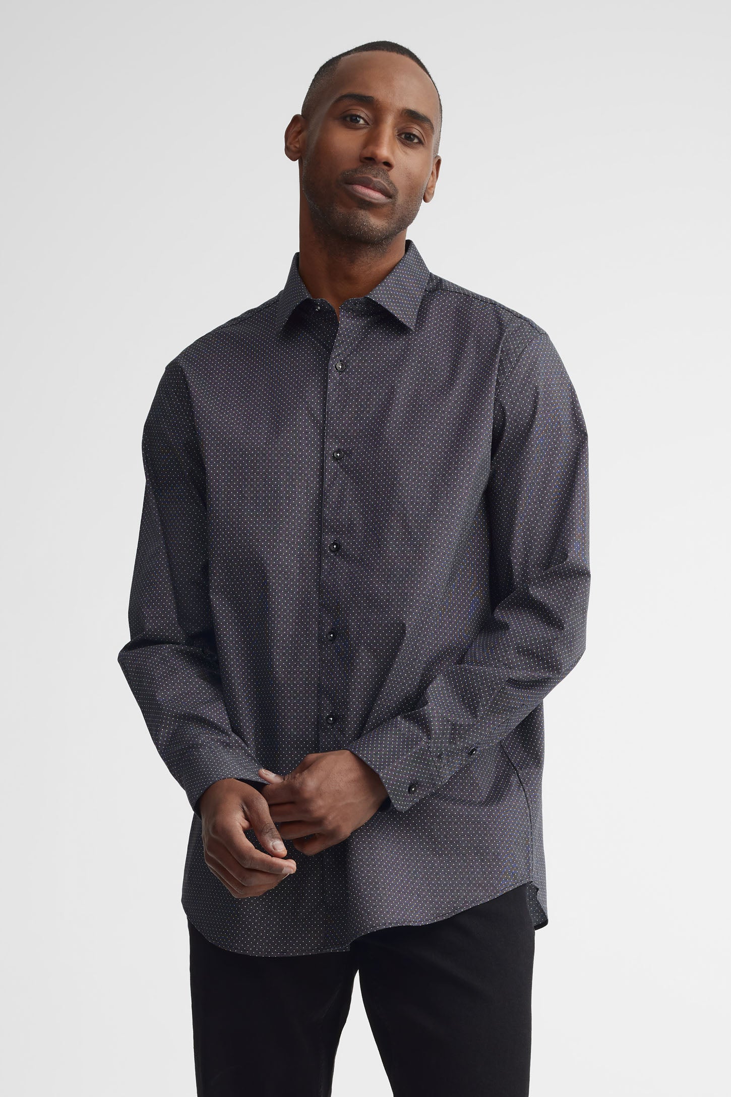 Chemise imprimée coton habillé - Homme && NOIR/MULTI