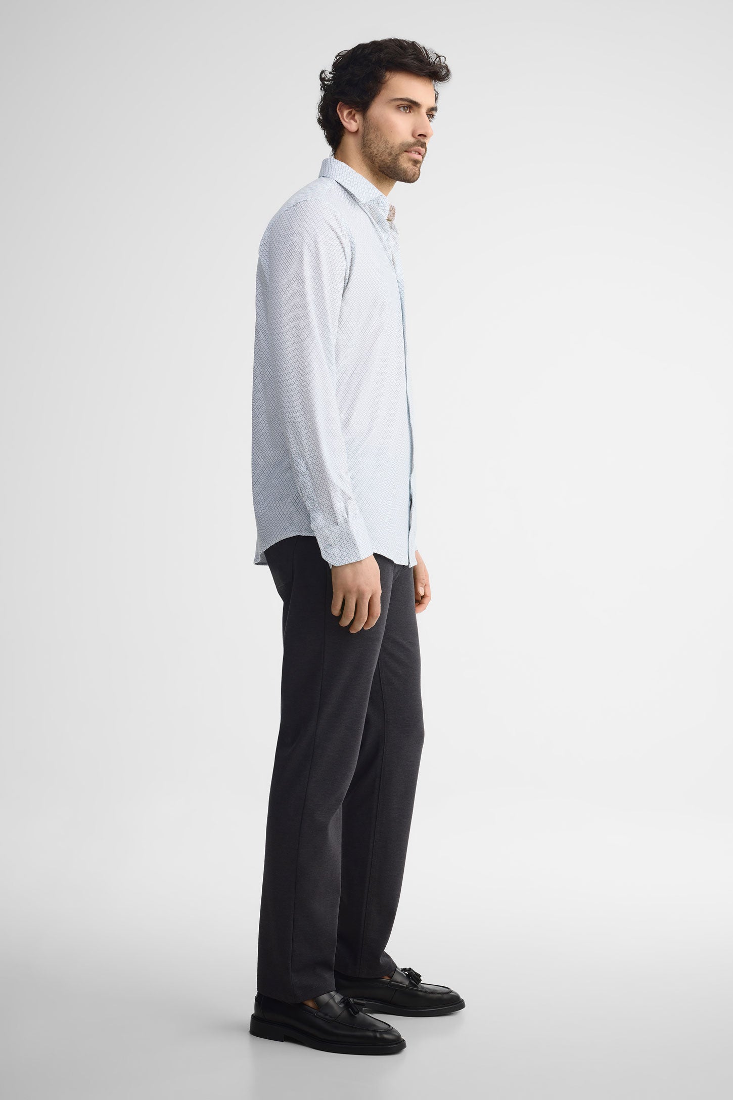 Chemise extensible 4 sens coton - Homme && BLANC MULTI