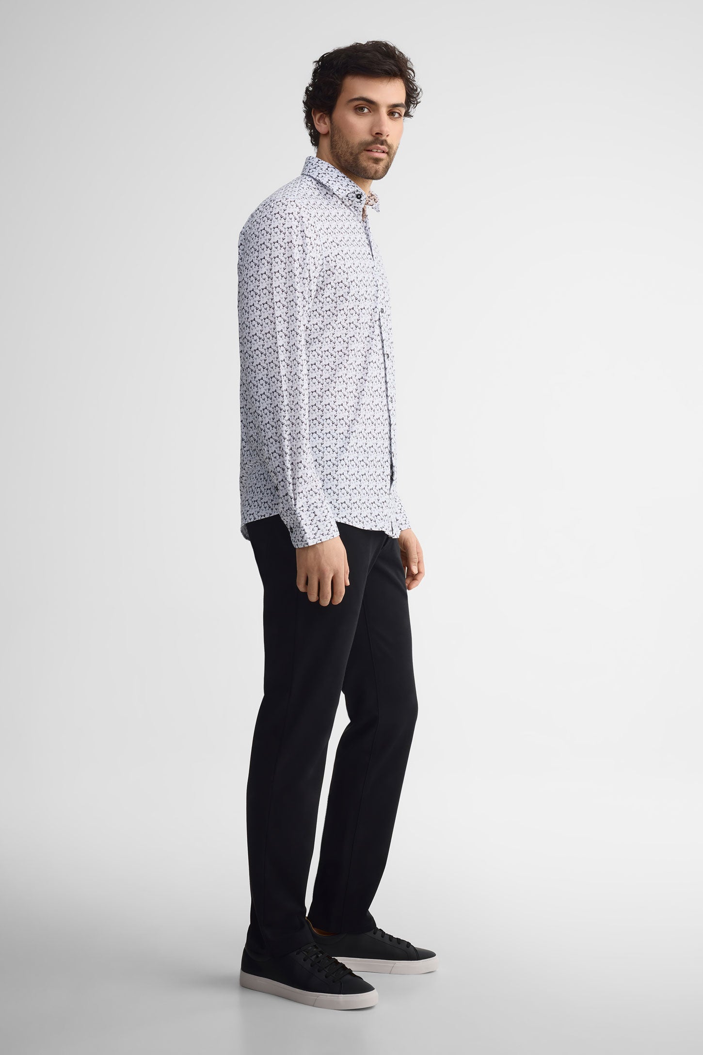 Chemise extensible 4 sens coton - Homme && BLANC MULTI