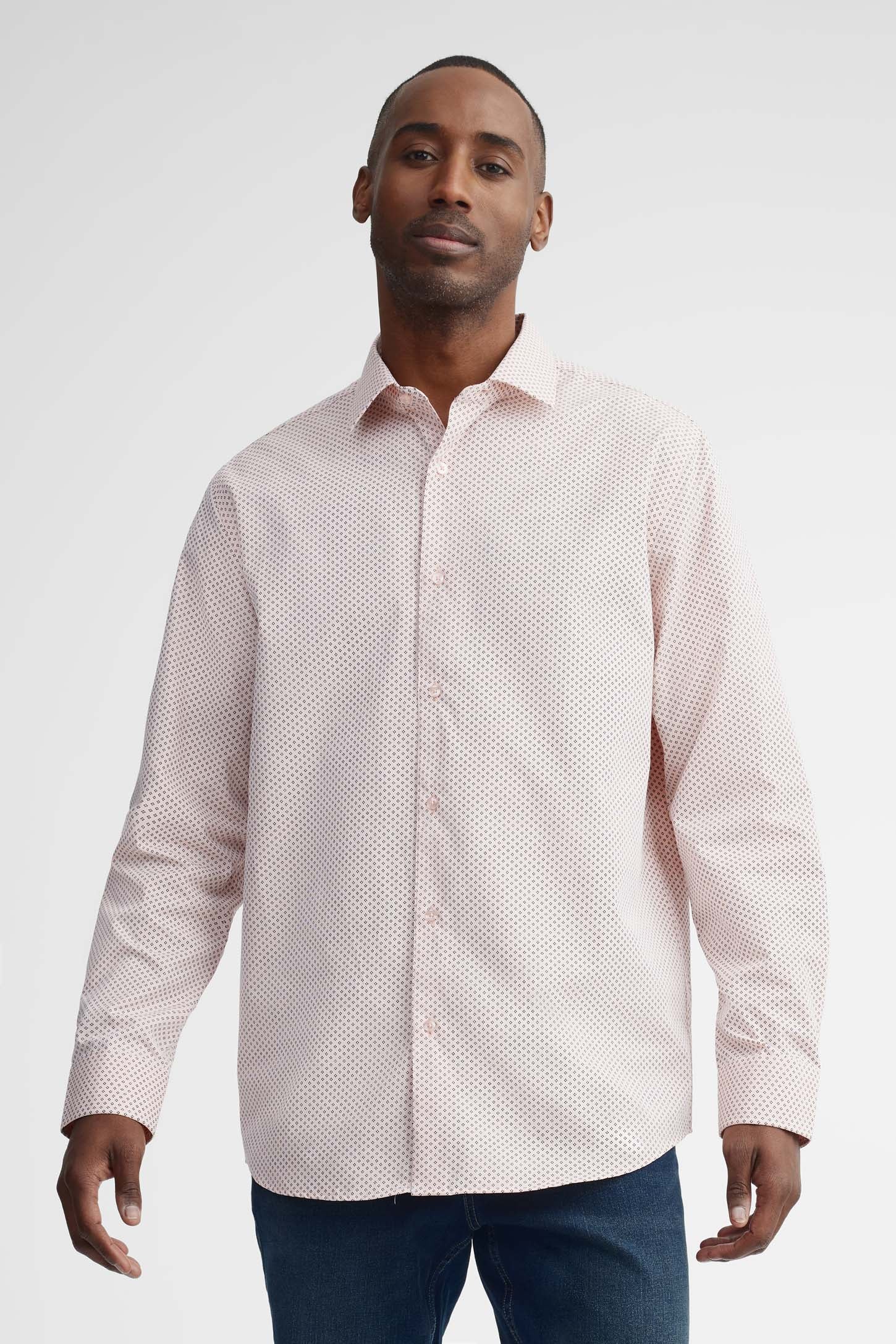 Chemise coupe régulière et cravate - Homme && ROSE