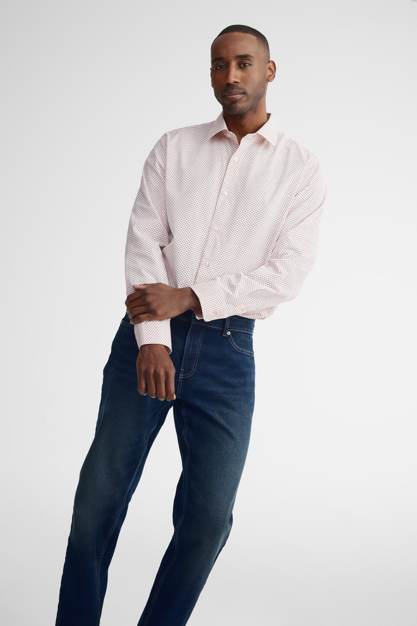 Chemise coupe régulière et cravate - Homme && ROSE