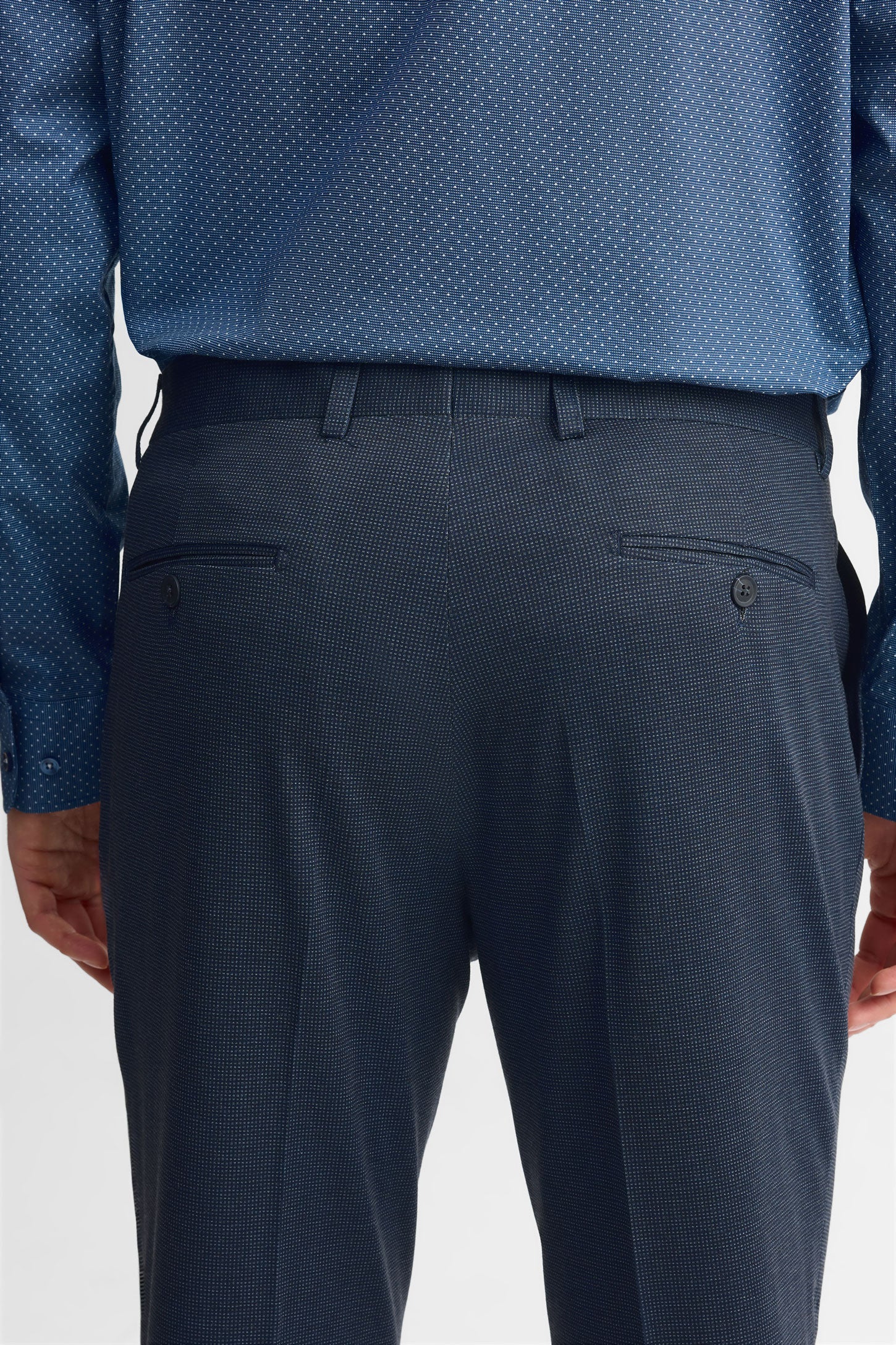 Pantalon texturé habillé - Homme && MARIN/MULTI