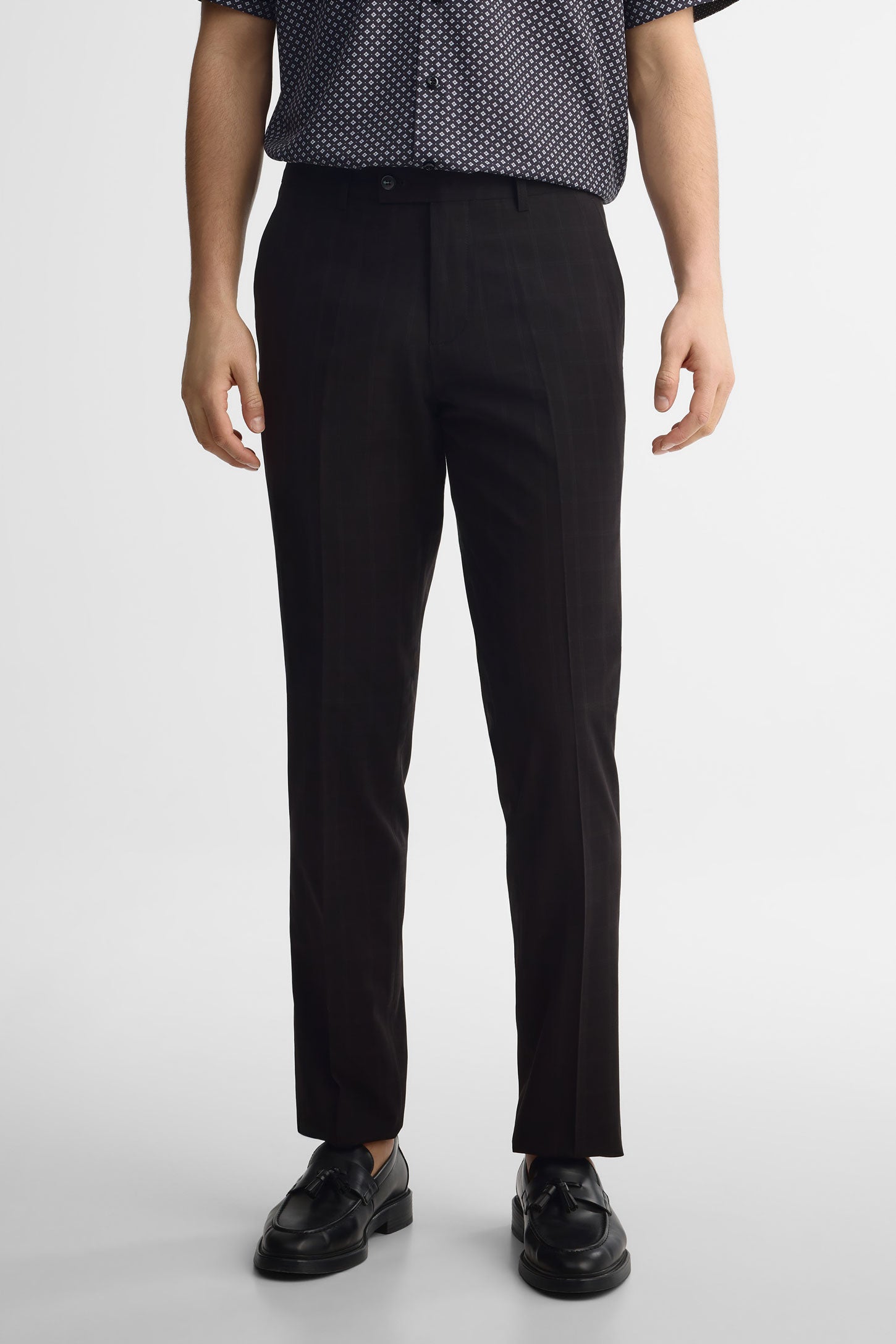 Pantalon à carreaux habillé - Homme && NOIR/MULTI