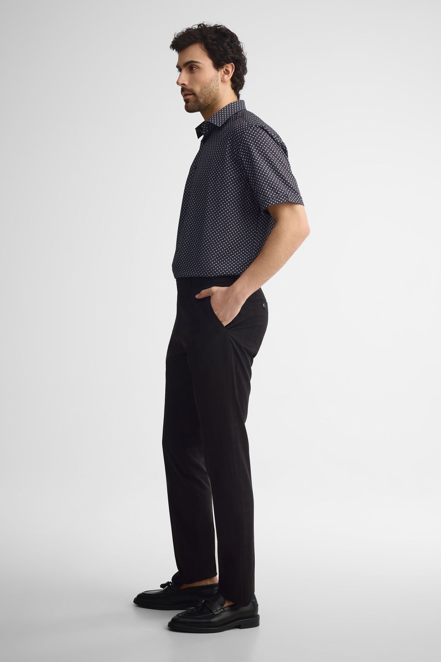 Pantalon à carreaux habillé - Homme && NOIR/MULTI