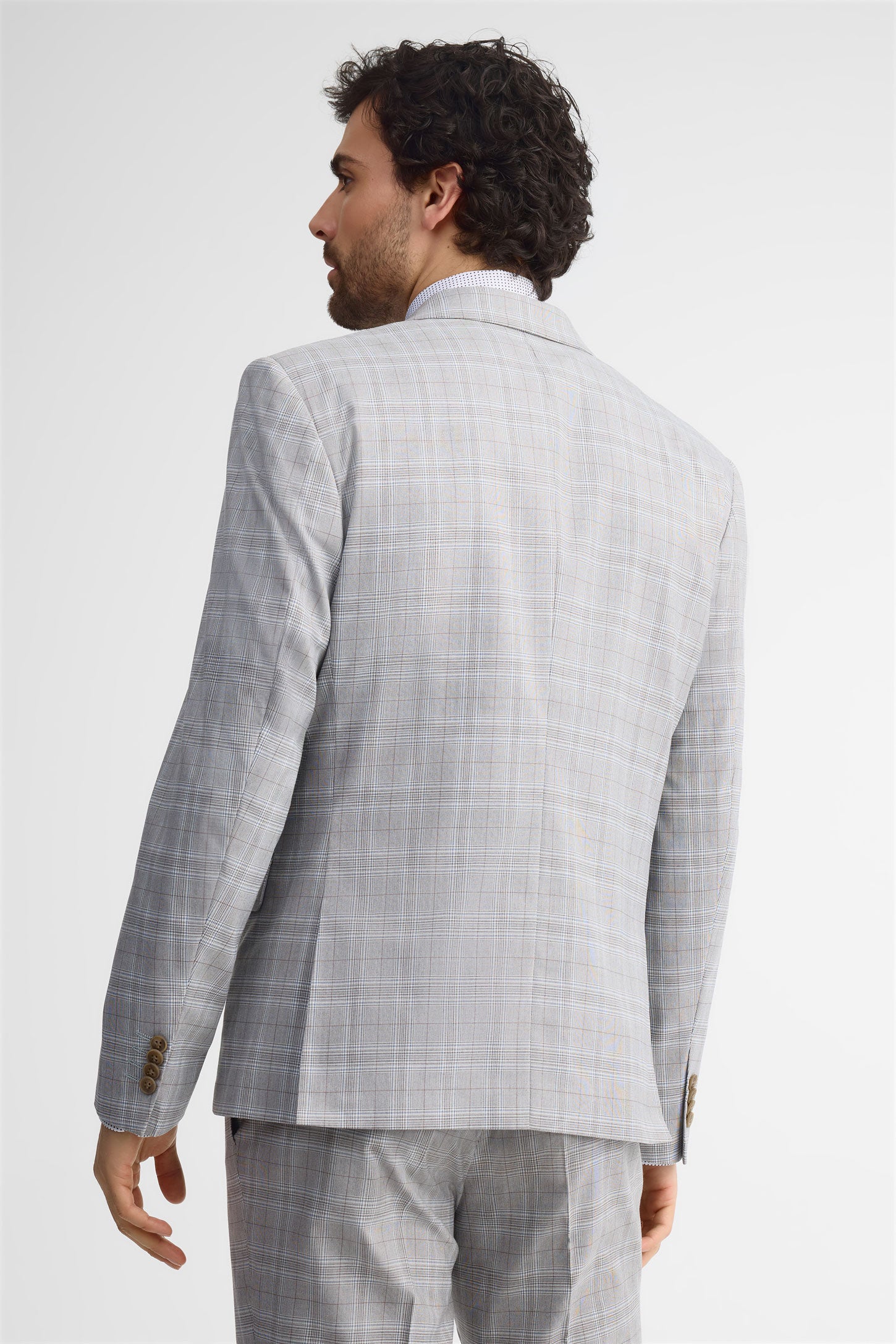Veston à carreaux habillé - Homme && GRIS MULTI