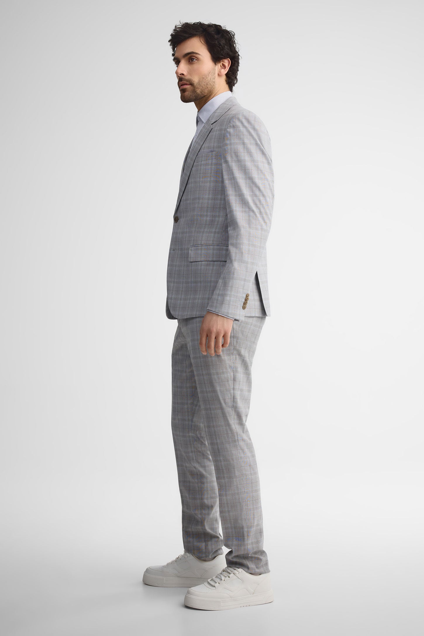 Veston à carreaux habillé - Homme && GRIS MULTI