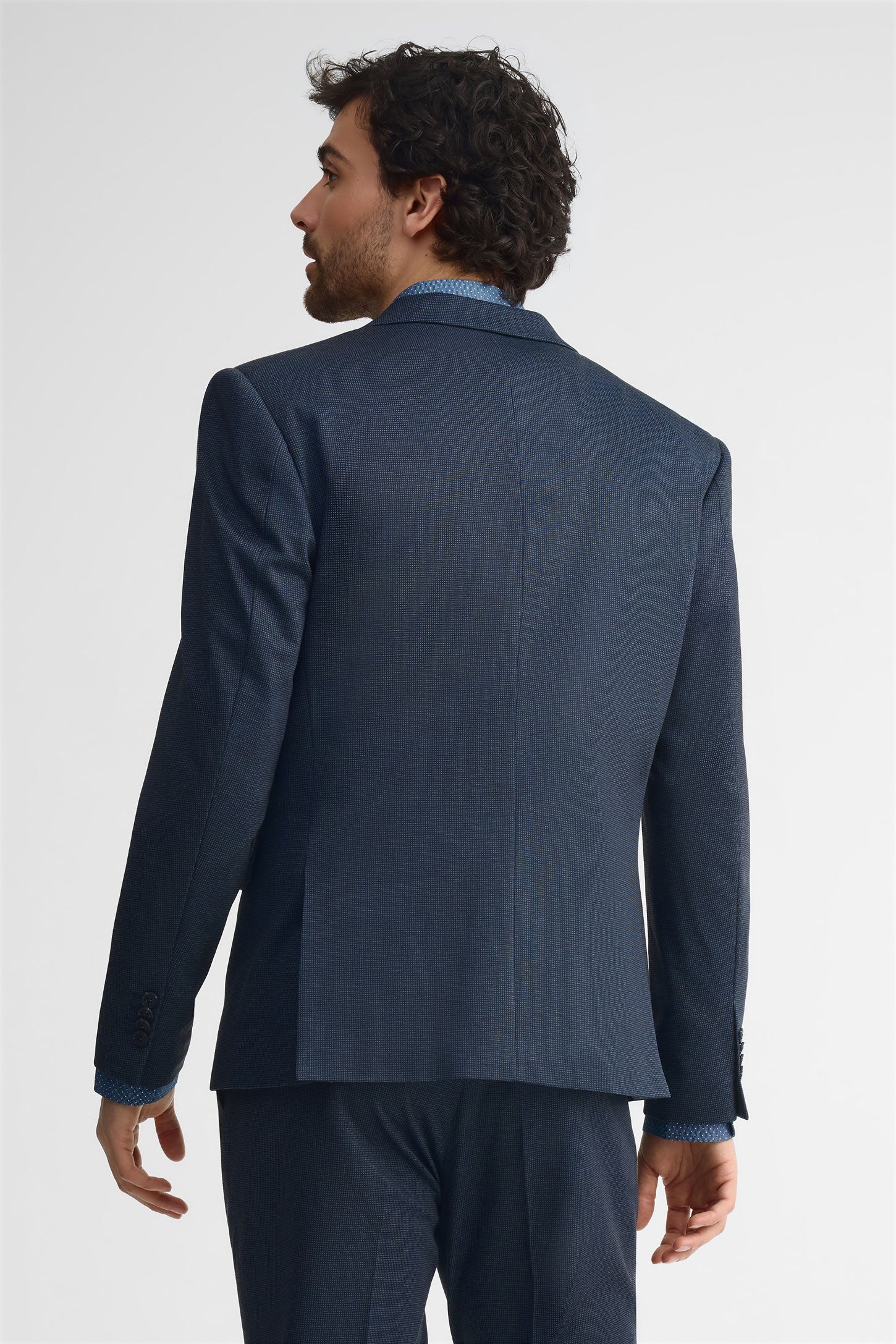 Veston texturé habillé - Homme && MARIN/MULTI