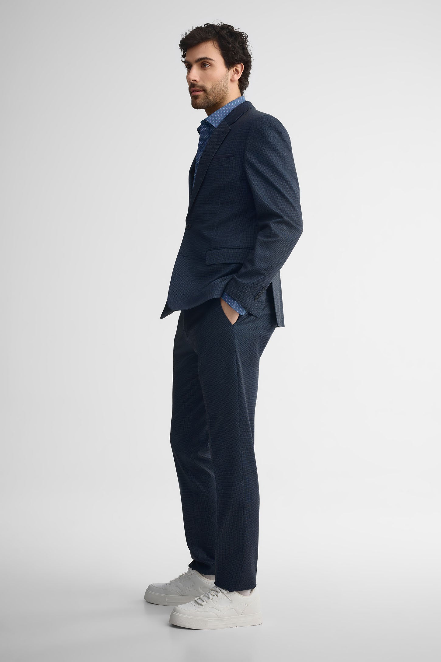 Veston texturé habillé - Homme && MARIN/MULTI