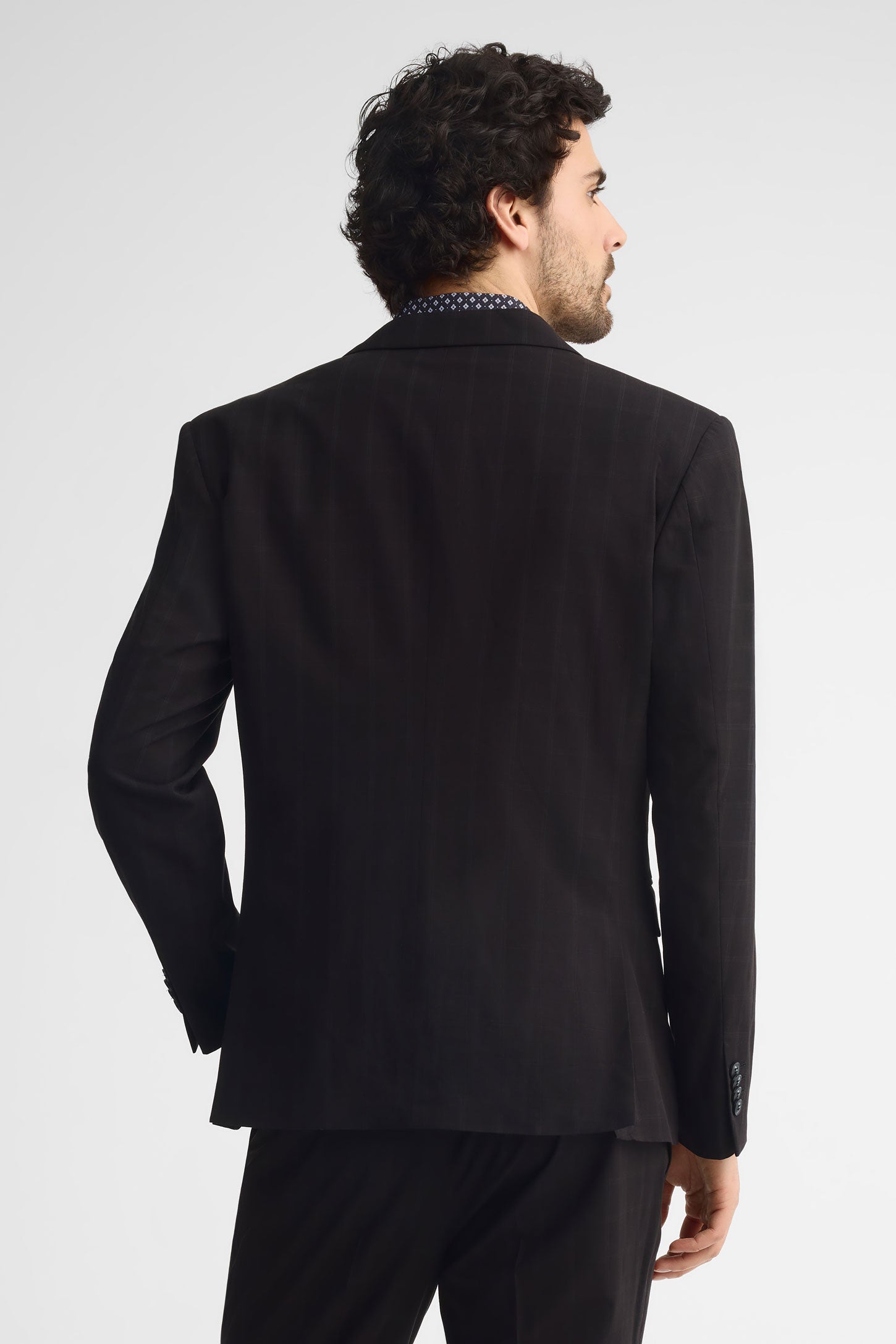 Veston à carreaux habillé - Homme && NOIR/MULTI