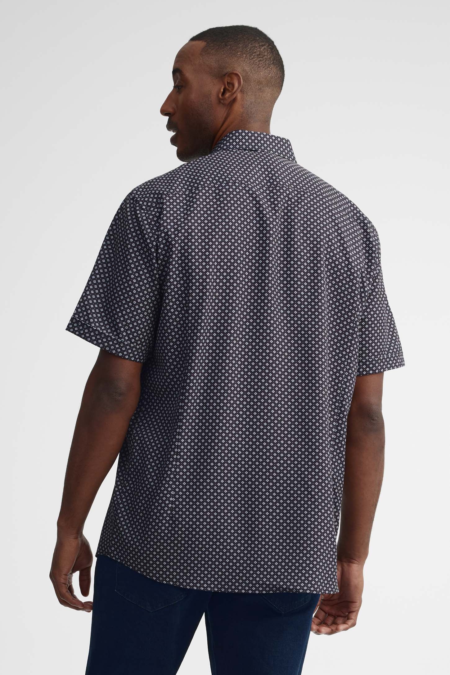 Chemise manches courtes coupe régulière - Homme && NOIR/MULTI