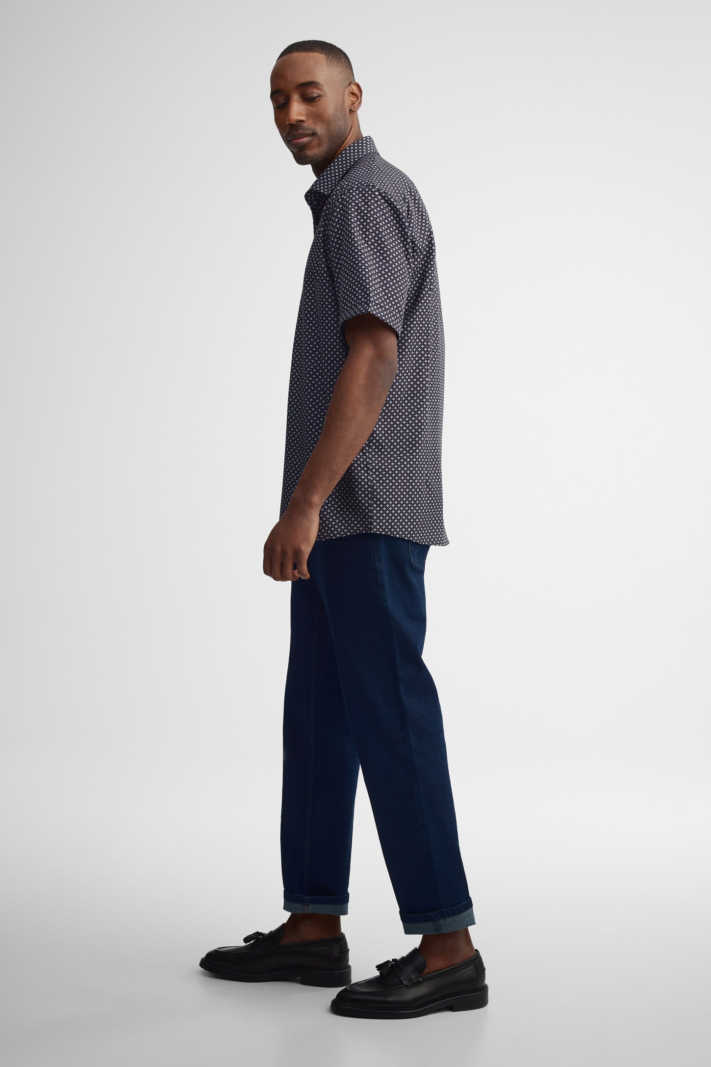 Chemise manches courtes coupe régulière - Homme && NOIR/MULTI