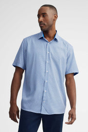 Chemise manches courtes coupe régulière - Homme && BLEU MULTI