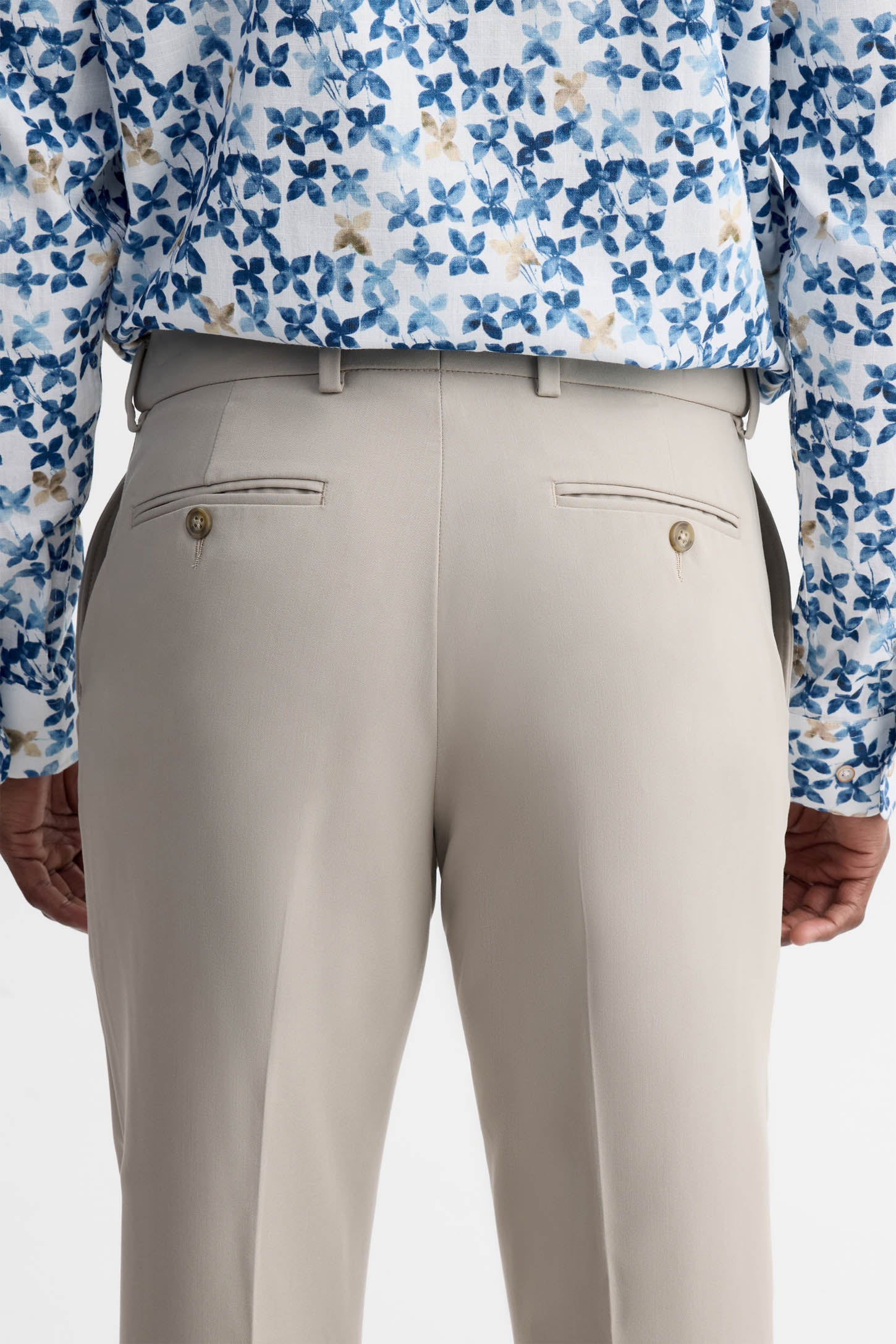 Pantalon coupe régulière en twill extensible - Homme && BEIGE