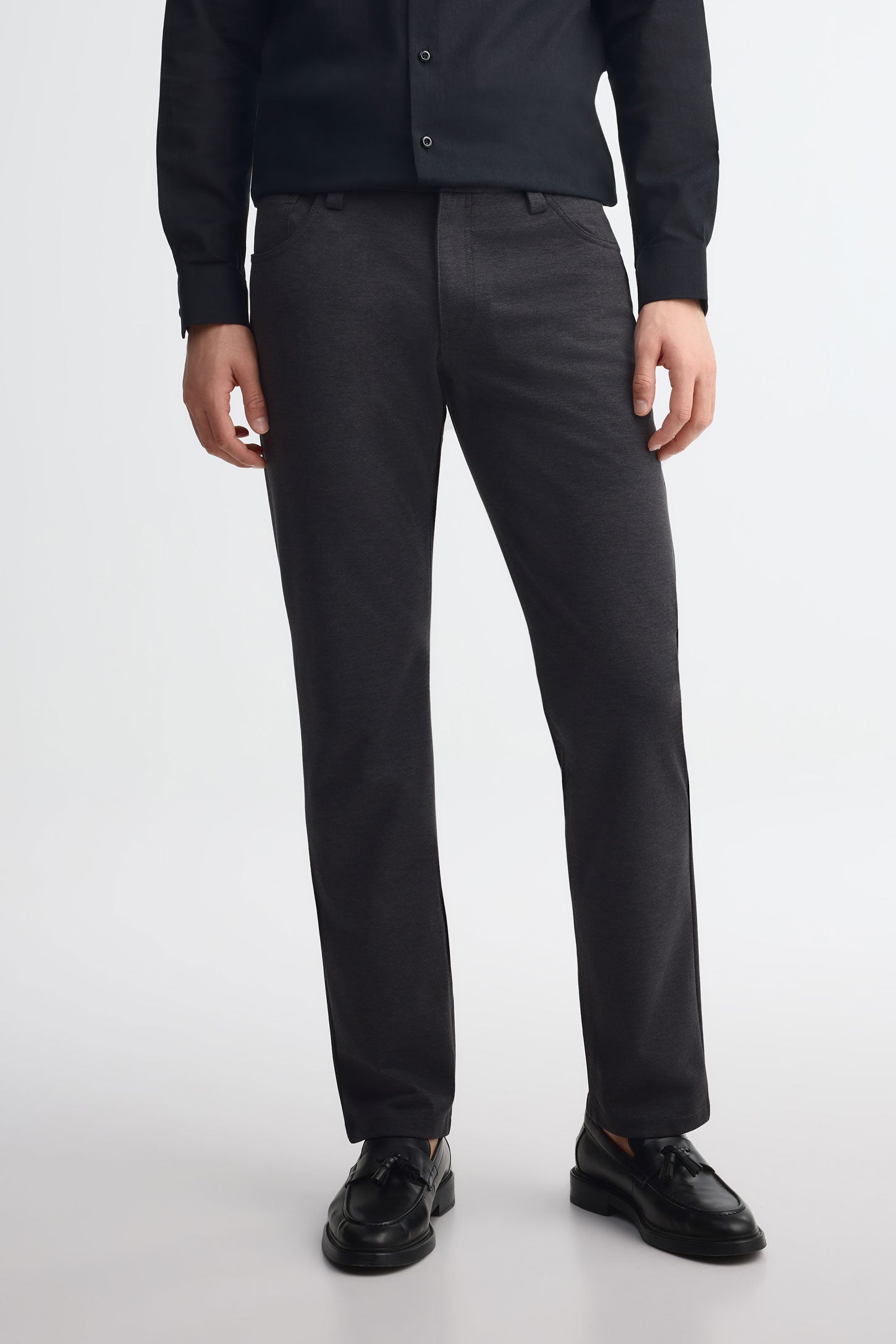 Pantalon coupe semi-ajustée habillé - Homme && CHARBON