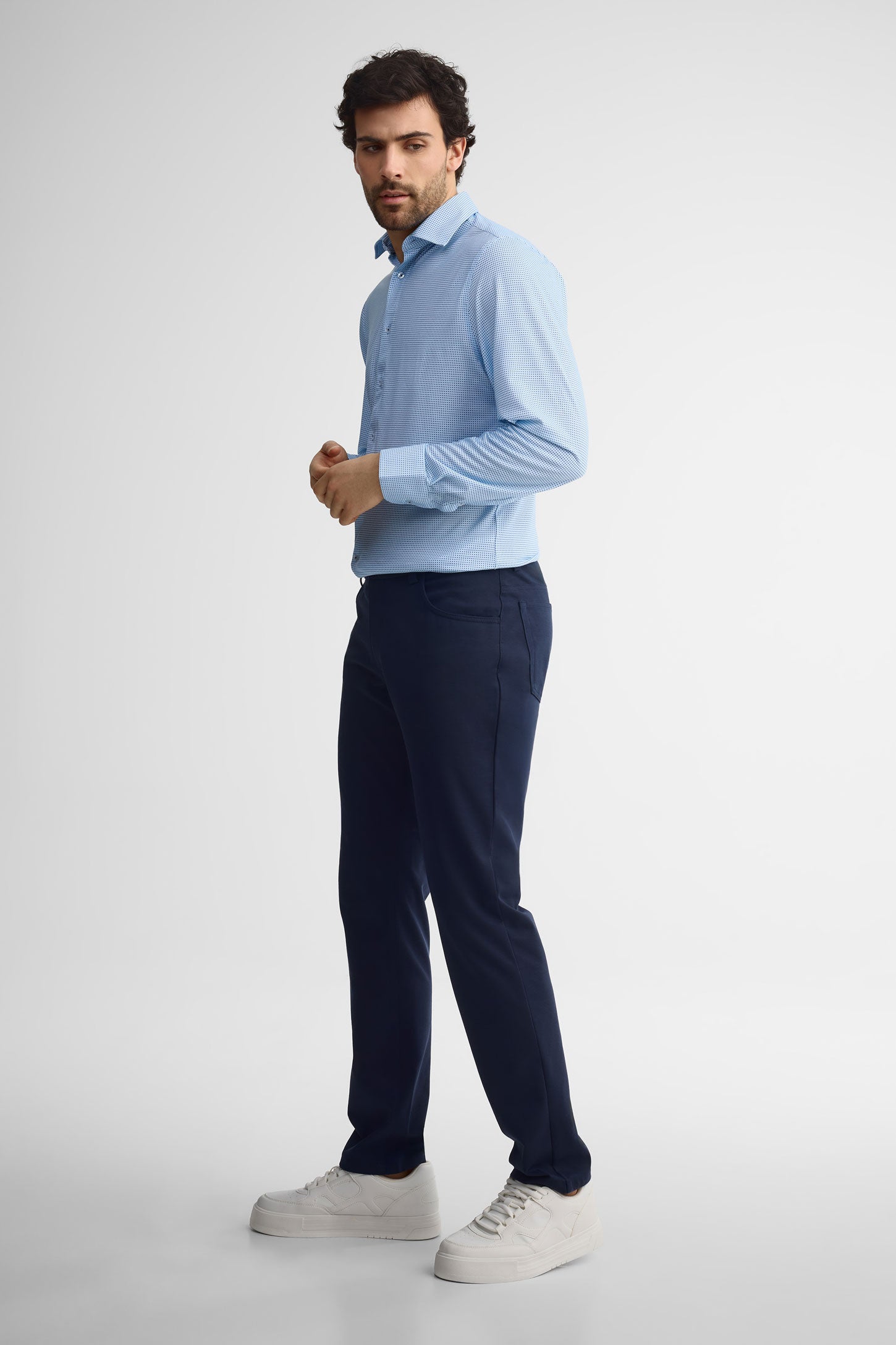 Pantalon coupe semi-ajustée habillé - Homme && MARIN