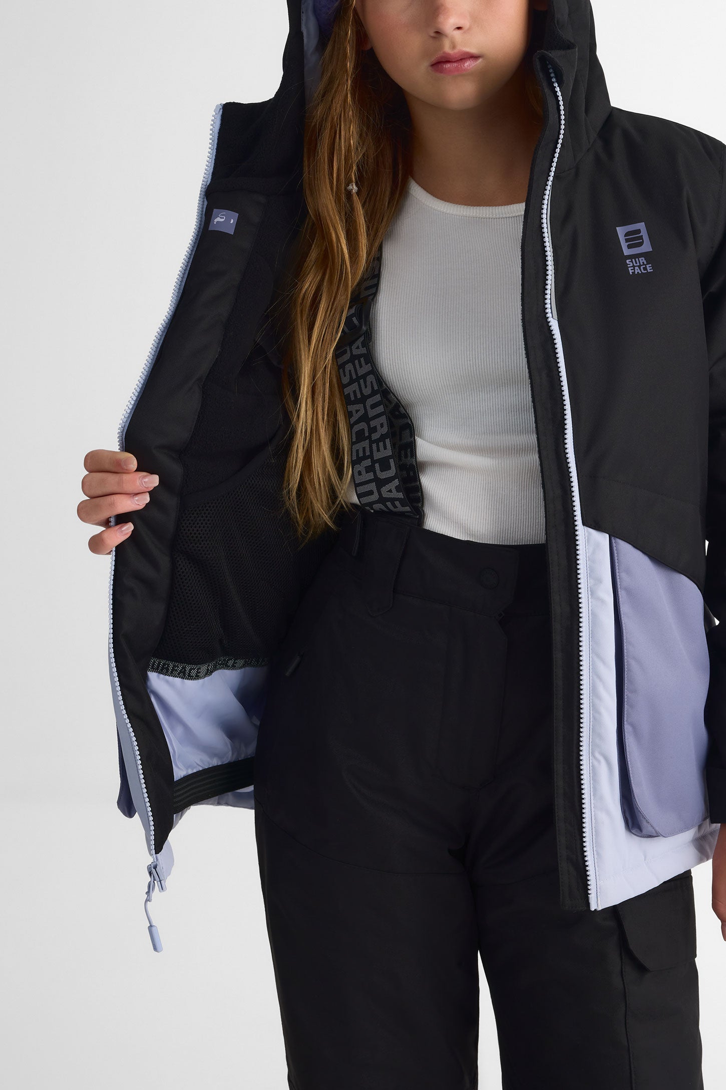 Manteau de ski isolé - Ado fille && NOIR