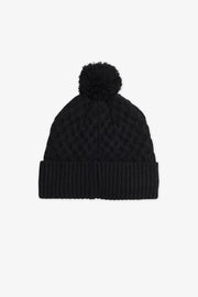 Tuque en tricot doublée micro polar - Ado fille && NOIR