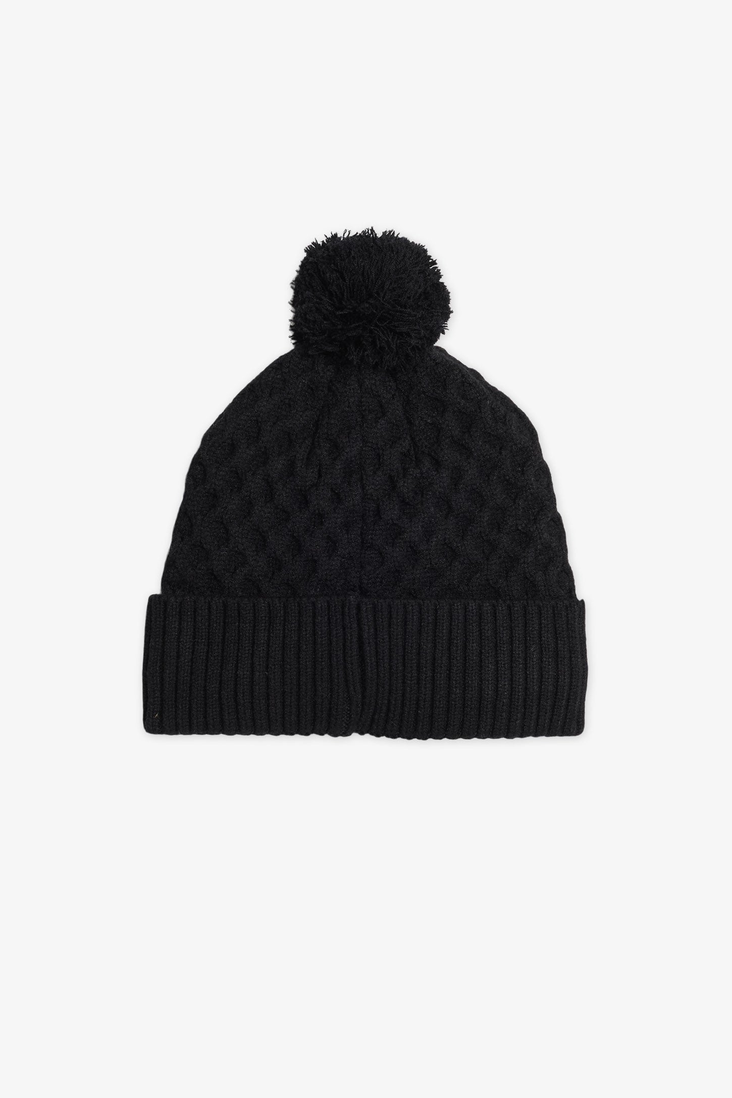 Tuque en tricot doublée micro polar - Ado fille && NOIR
