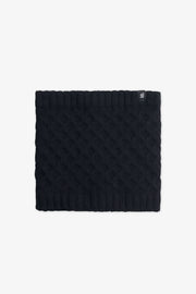 Knitted double-layer micro fleece neck warmer - Teenage girl && NOIR