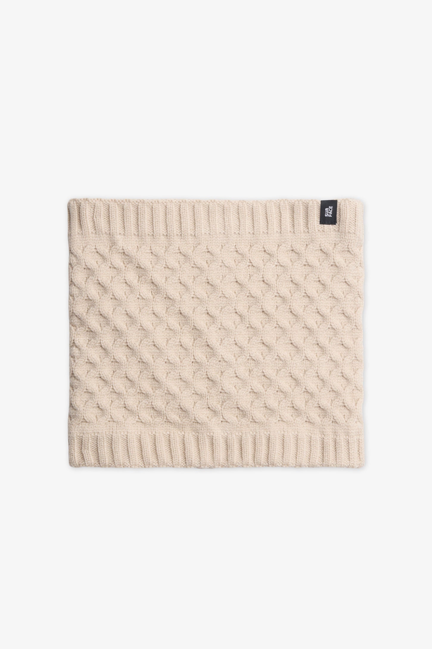Knitted double-layer micro fleece neck warmer - Teenage girl && BEIGE