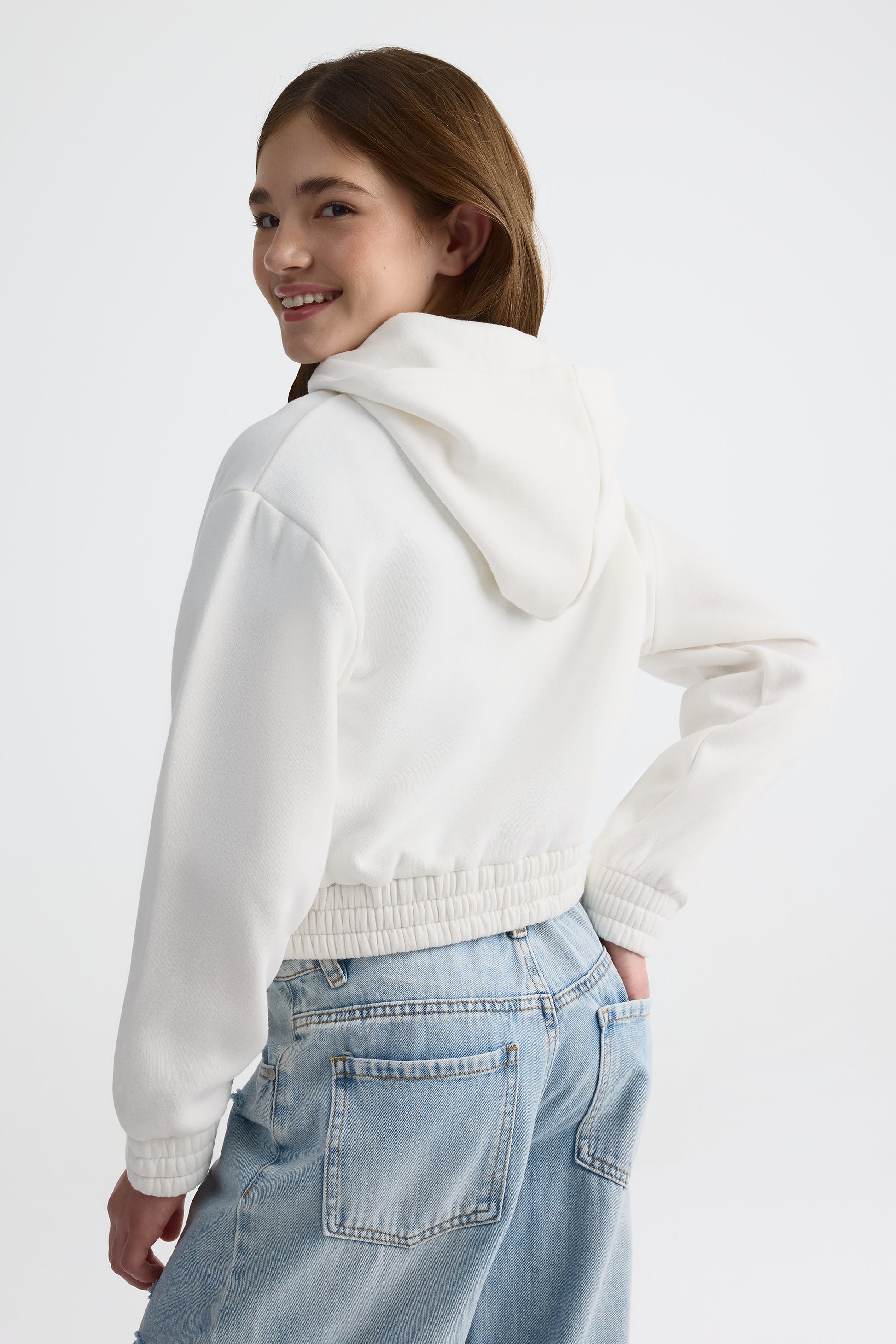 Veste ouatée à capuchon - Ado fille && CREME