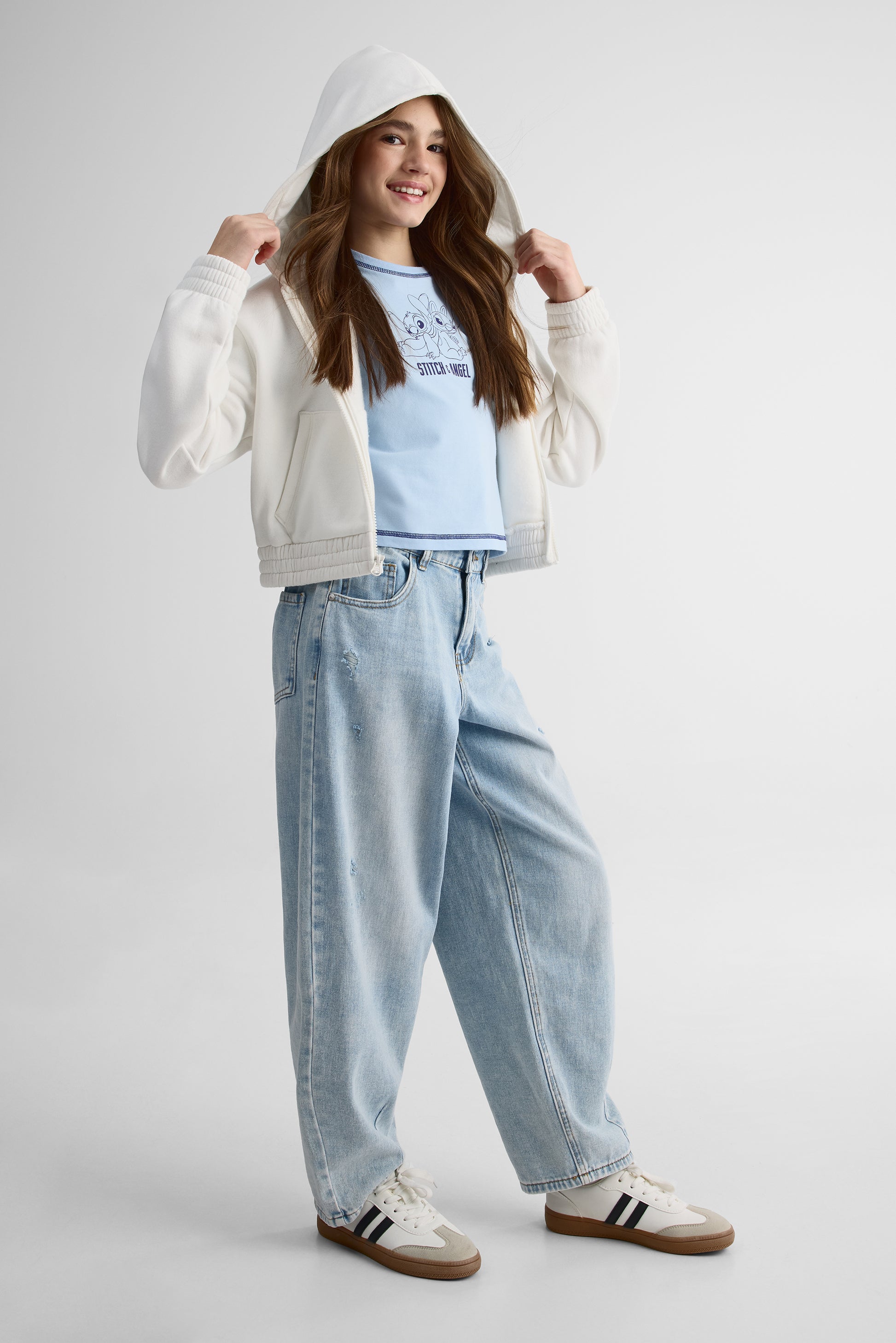 Veste ouatée à capuchon - Ado fille && CREME