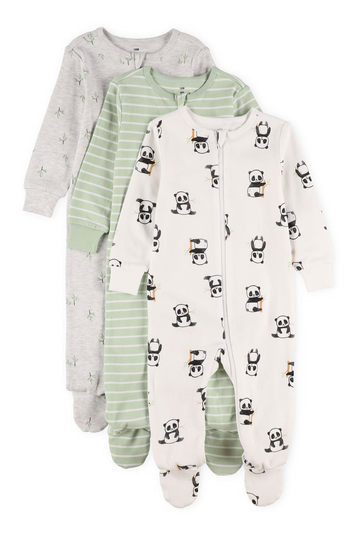 Lot de 3 Pyjamas 1-pièce - Bébé garçon && VERT