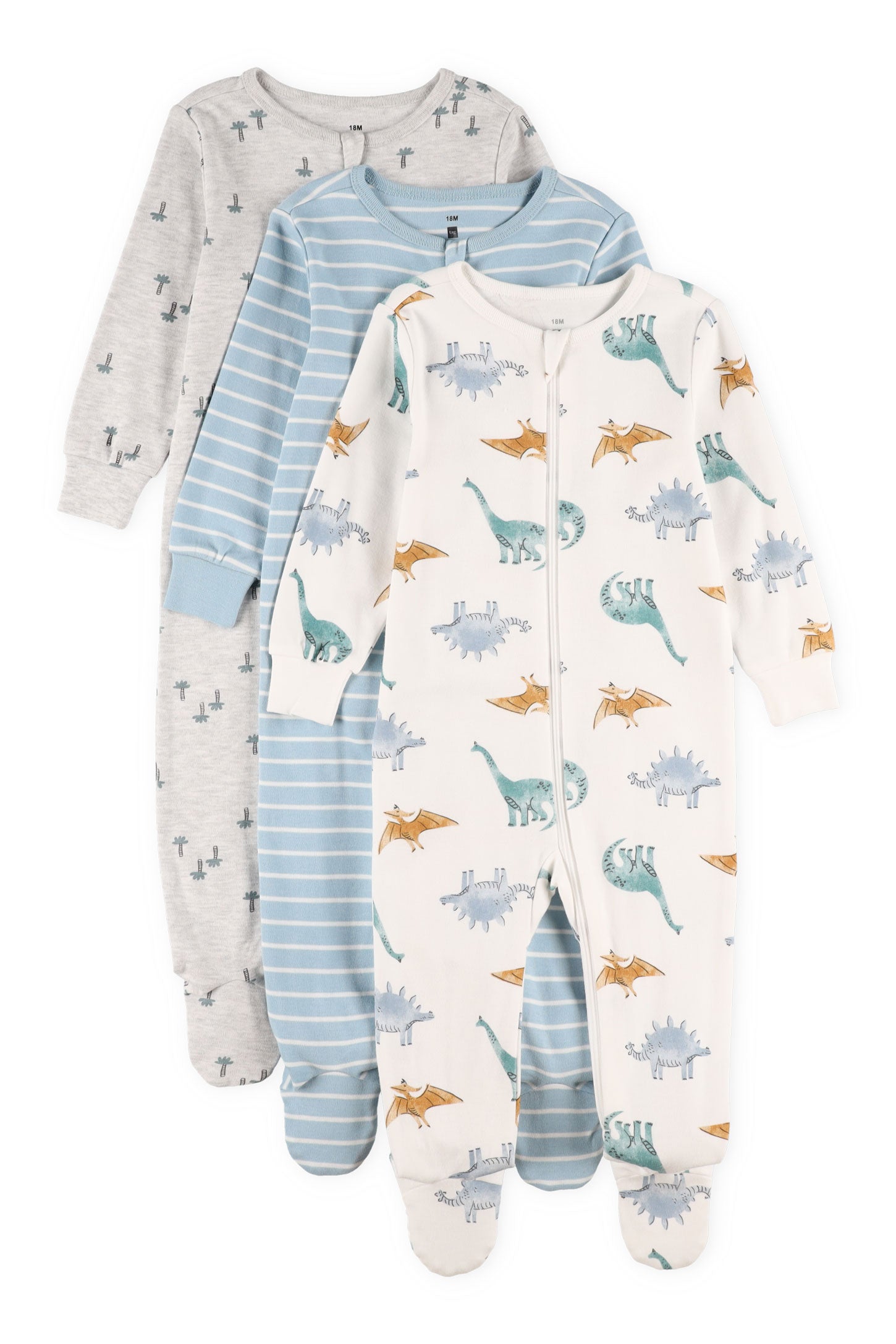 Lot de 3 pyjamas 1-pièce - Bébé garçon && BLEU