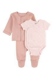 Ensemble 3-pièces coton bio - Bébé && ROSE