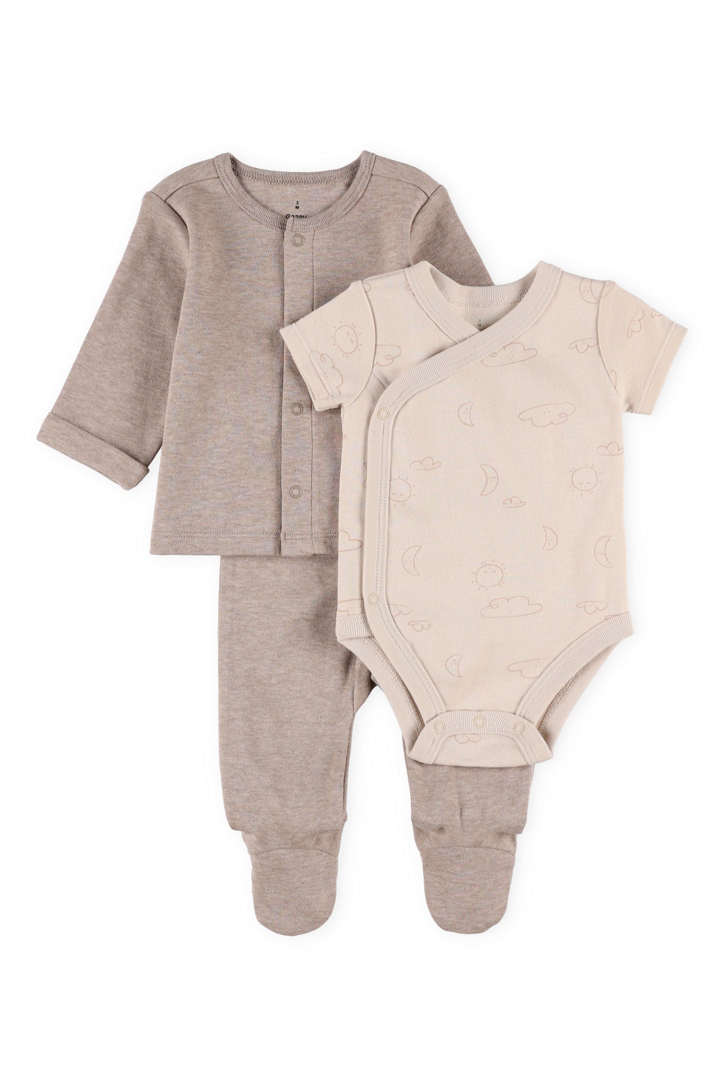Ensemble 3-pièces coton bio - Bébé && BRUN