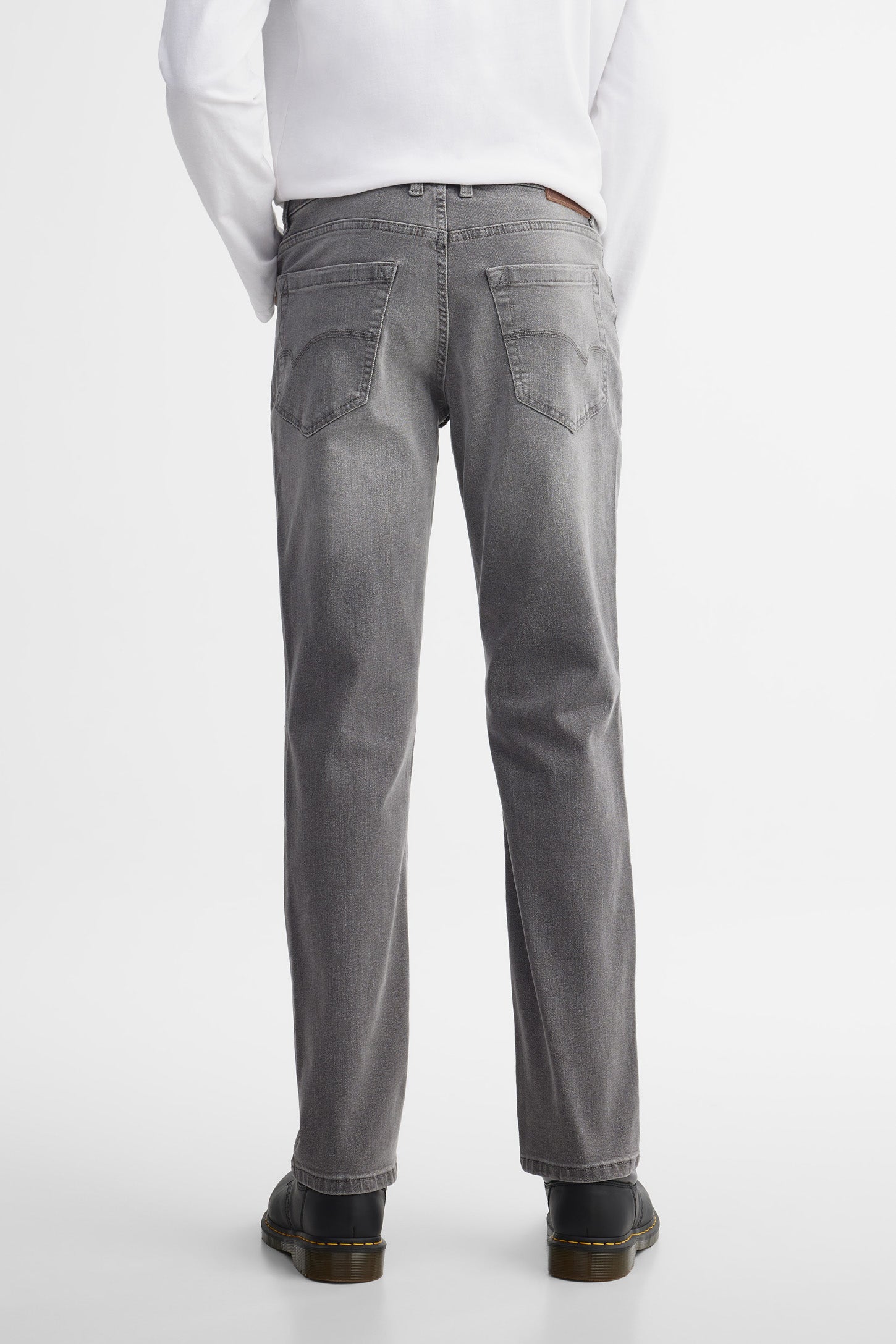 Jeans jambe droite coupe confort - Homme && GRIS