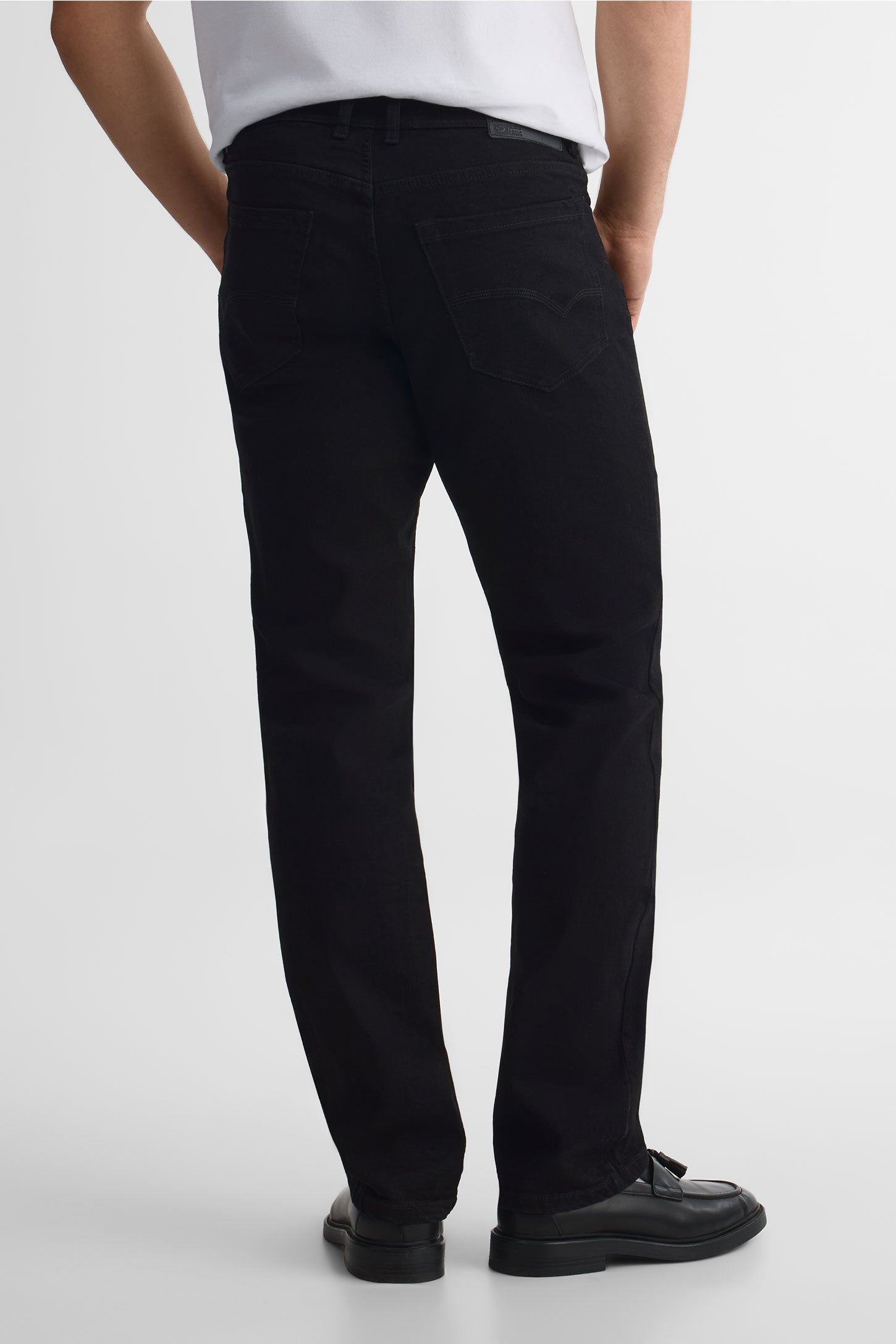 Pantalon en denim 5 poches coupe droite - Homme && NOIR