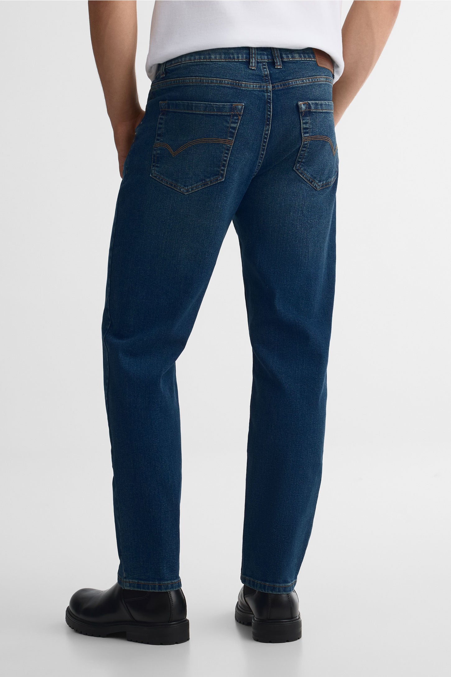 Pantalon en denim 5 poches && DENIM FONCE