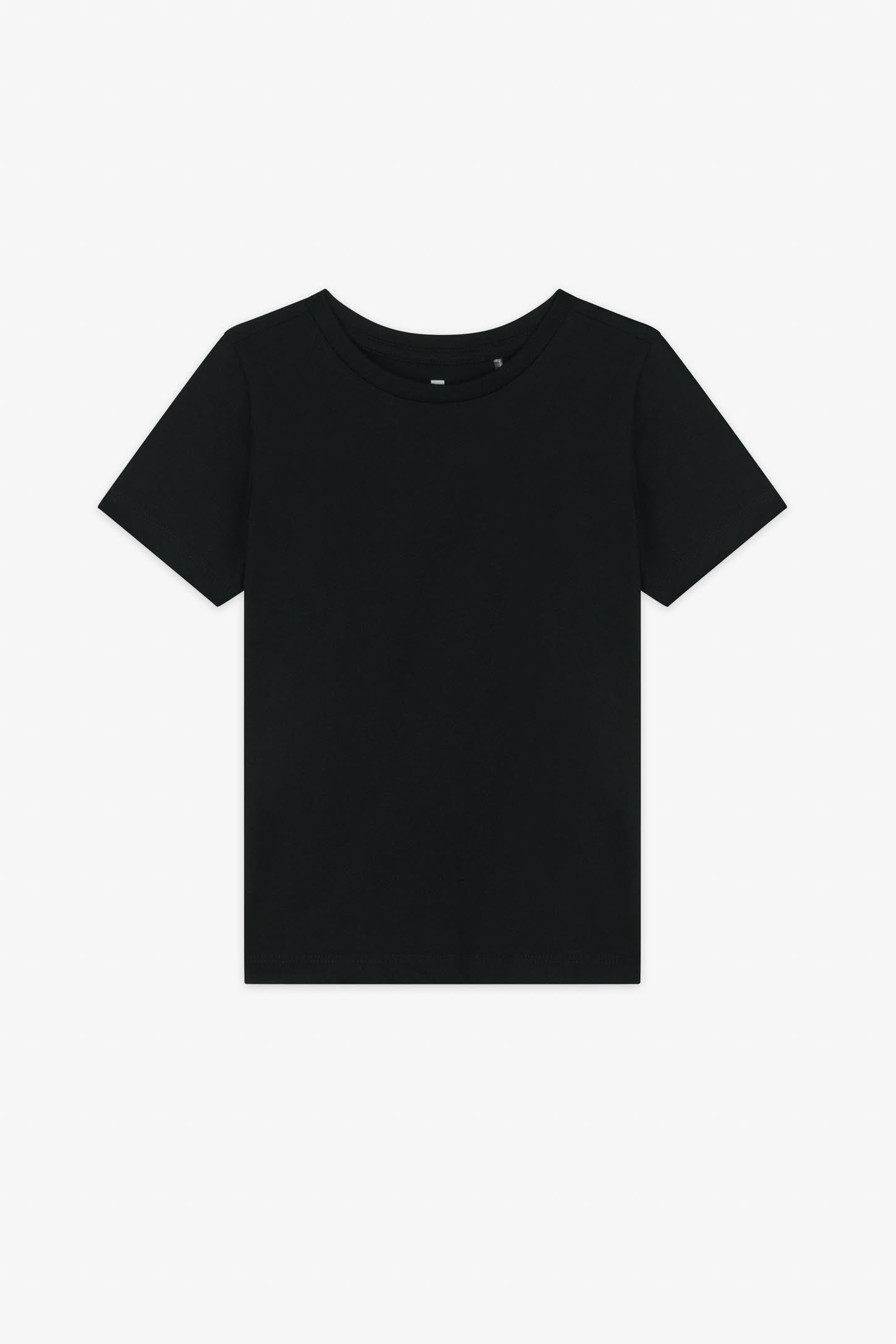 T-shirt col rond coton - Enfant fille && NOIR