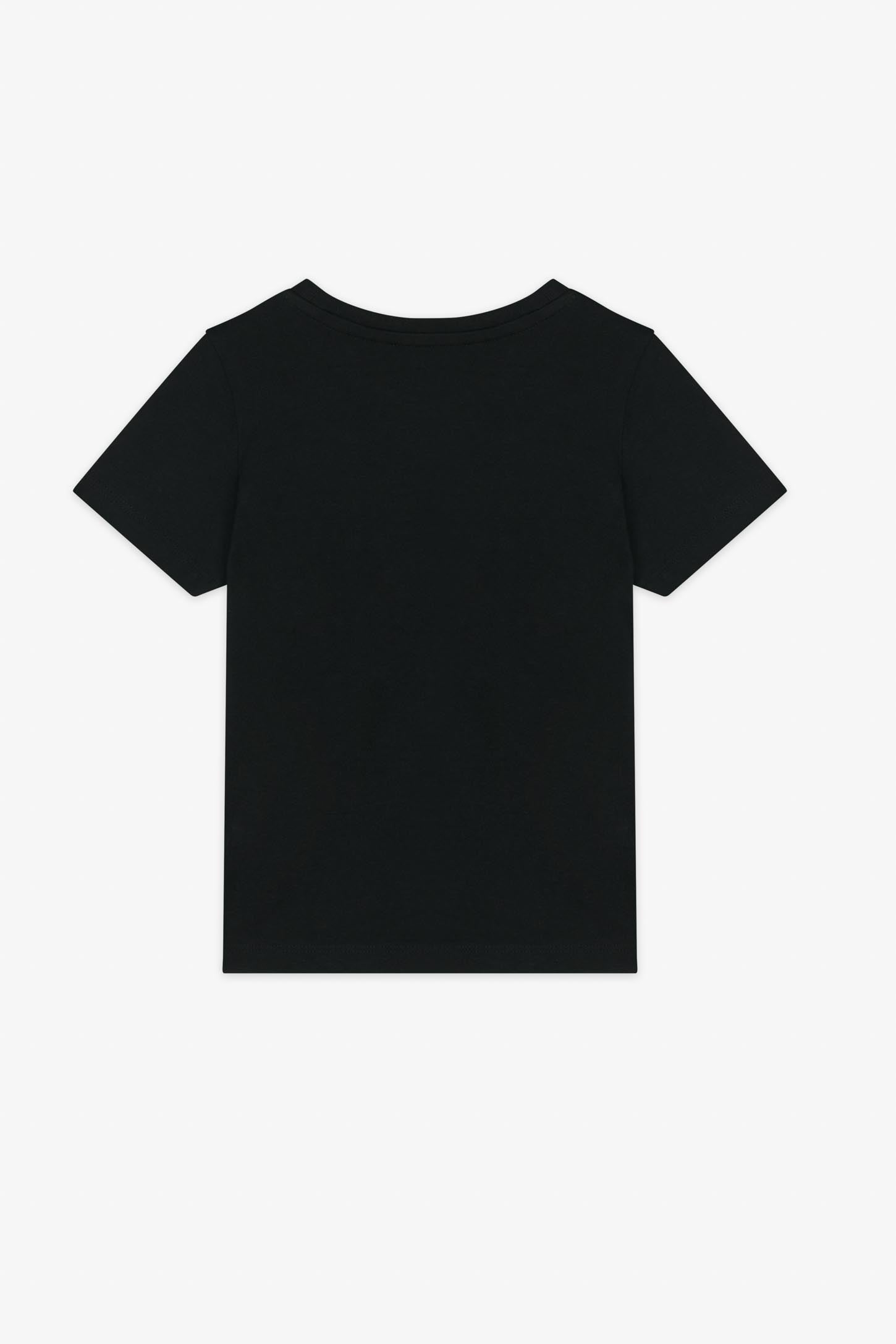 T-shirt col rond coton - Enfant fille && NOIR