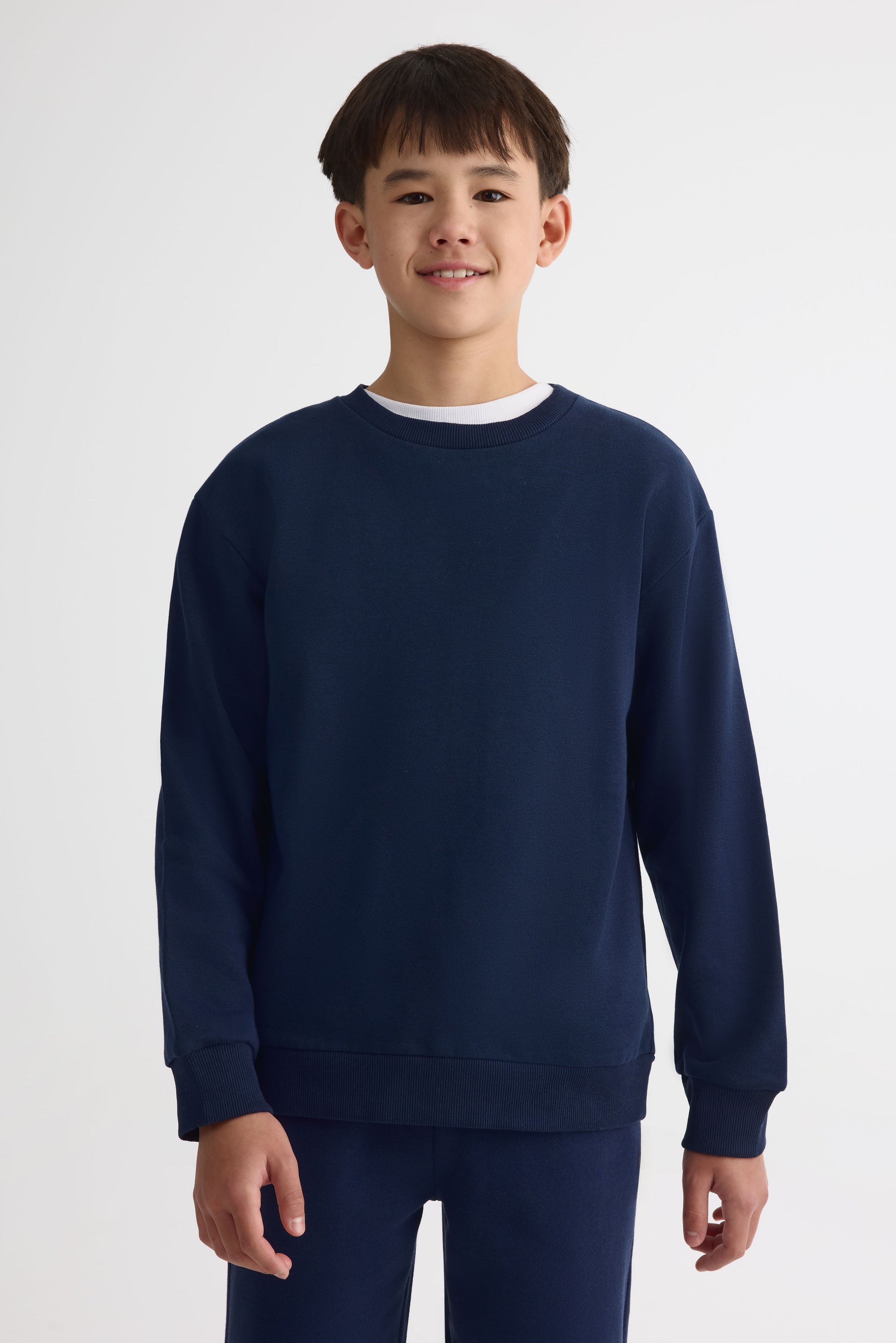 Chandail ouaté boxy à manches longues - Ado garçon && MARIN