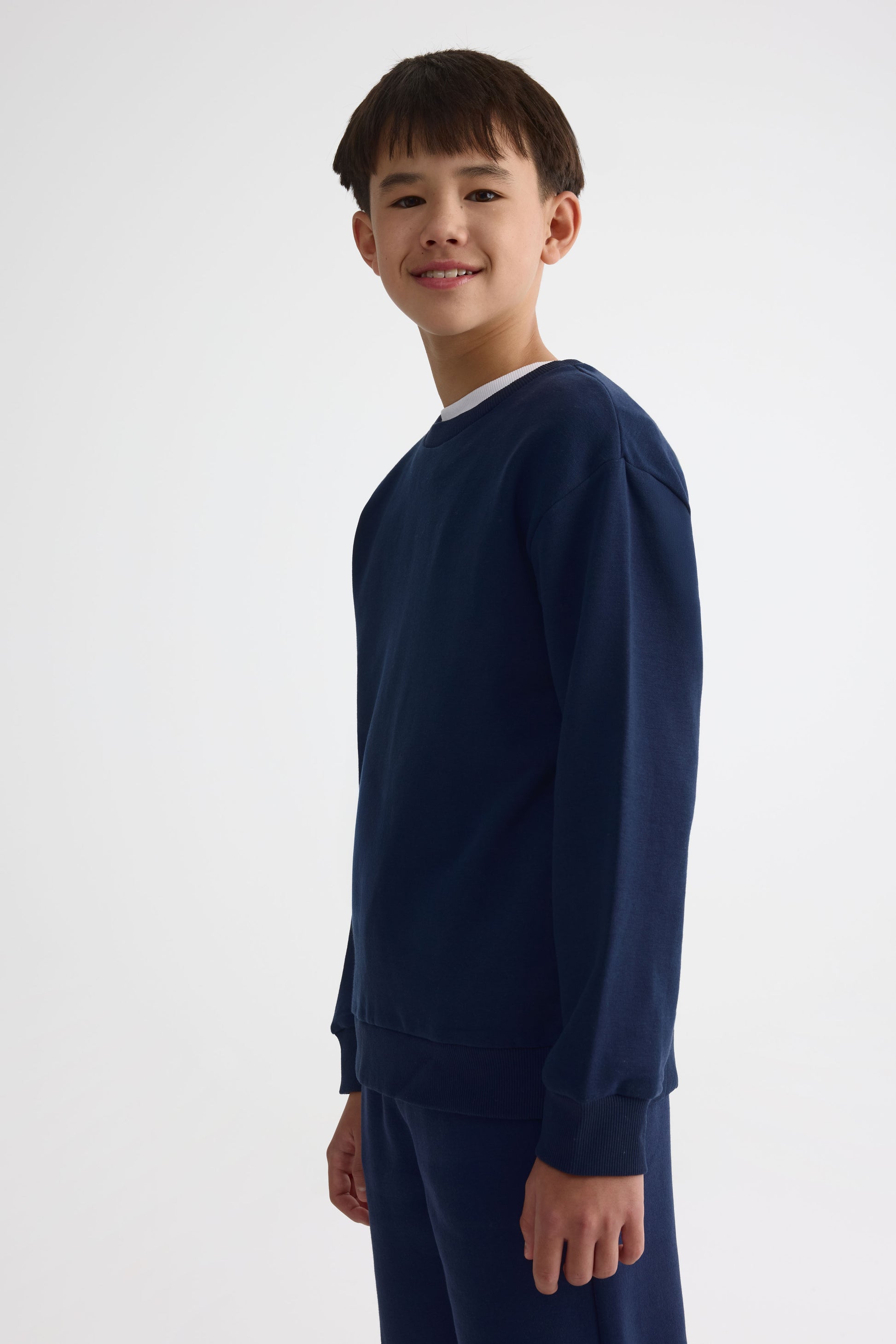 Chandail ouaté boxy à manches longues - Ado garçon && MARIN