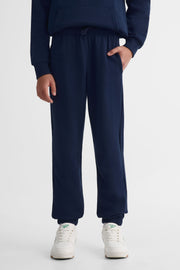 Pantalon jogger élastique en coton - Ado garçon && MARIN