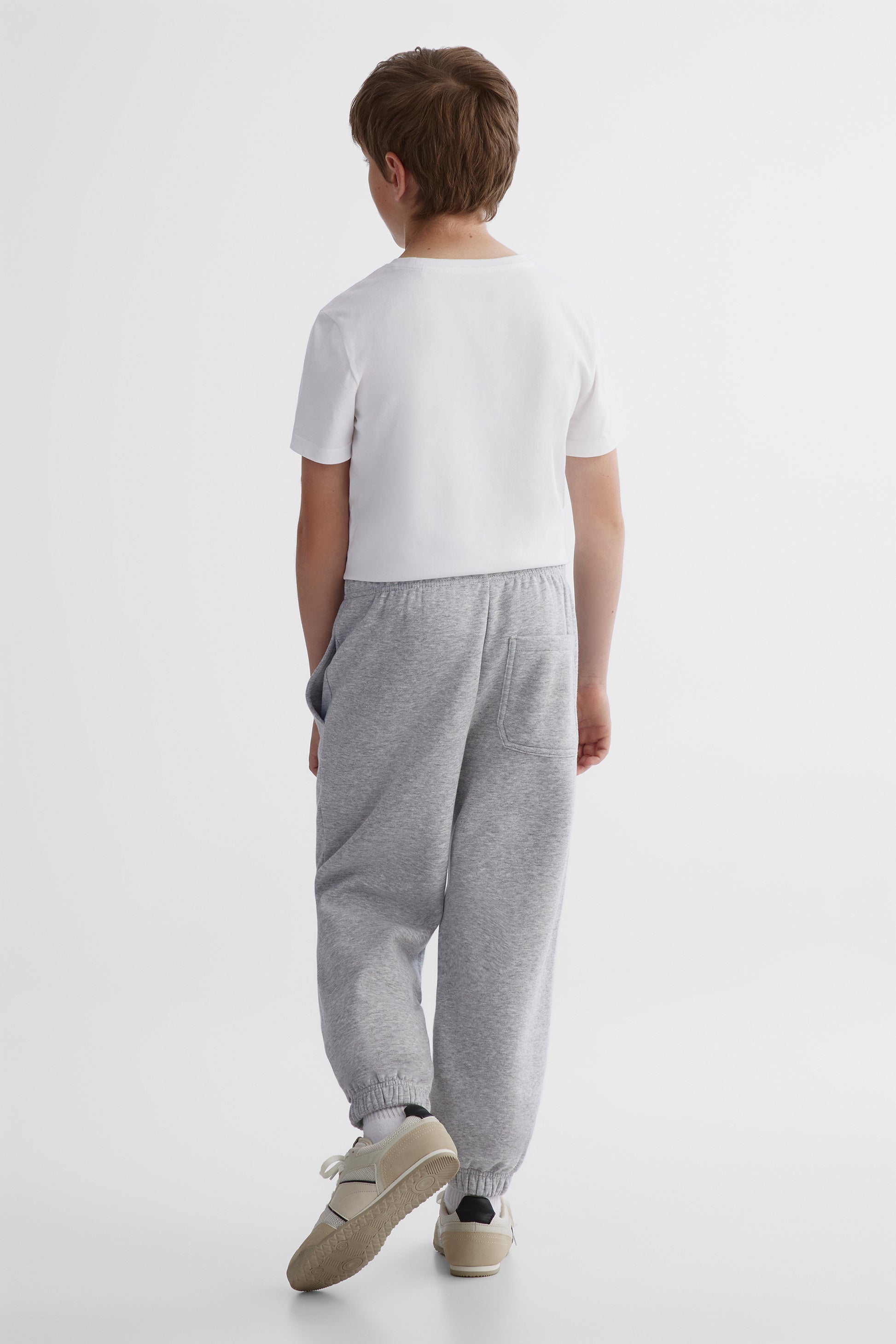 Pantalon jogger élastique en coton - Ado garçon && MIX GRIS CLAIR