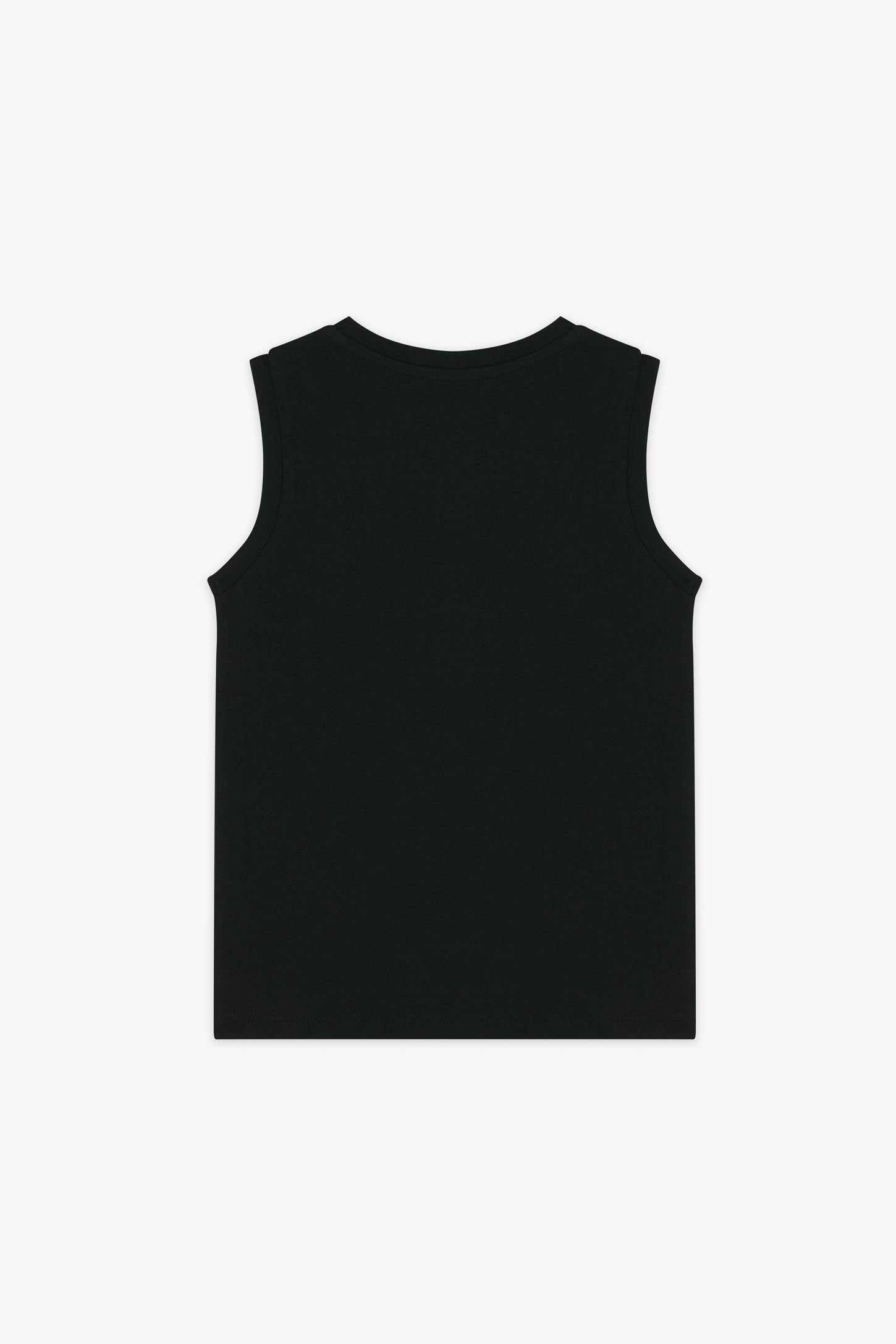 Camisole col rond coton - Enfant garçon && NOIR