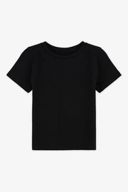 T-shirt uni col rond en jersey - Bébés garçons && NOIR