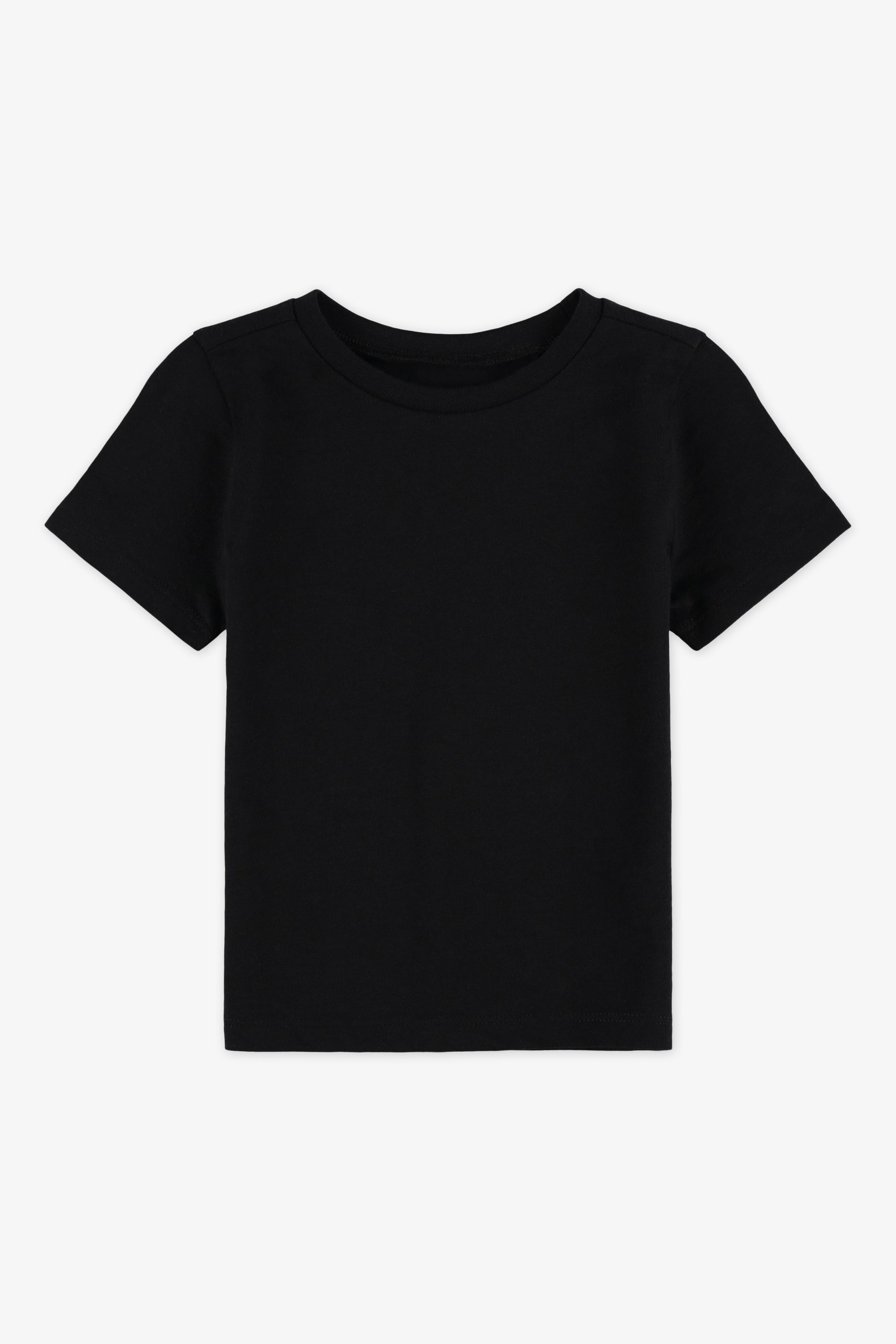 T-shirt uni col rond en jersey - Bébés garçons && NOIR