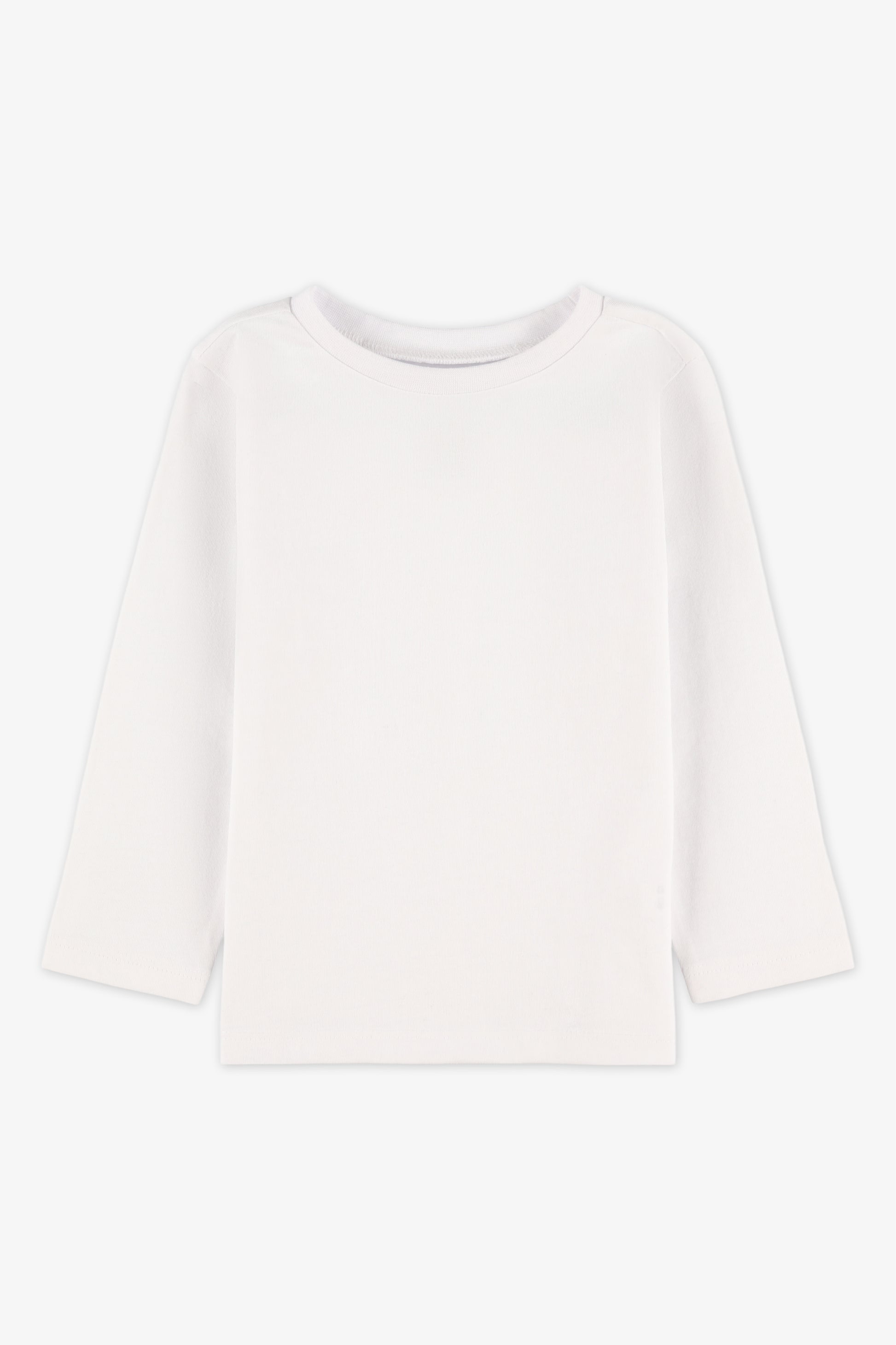 Chandail M/longues col rond en jersey - Bébé garço && BLANC