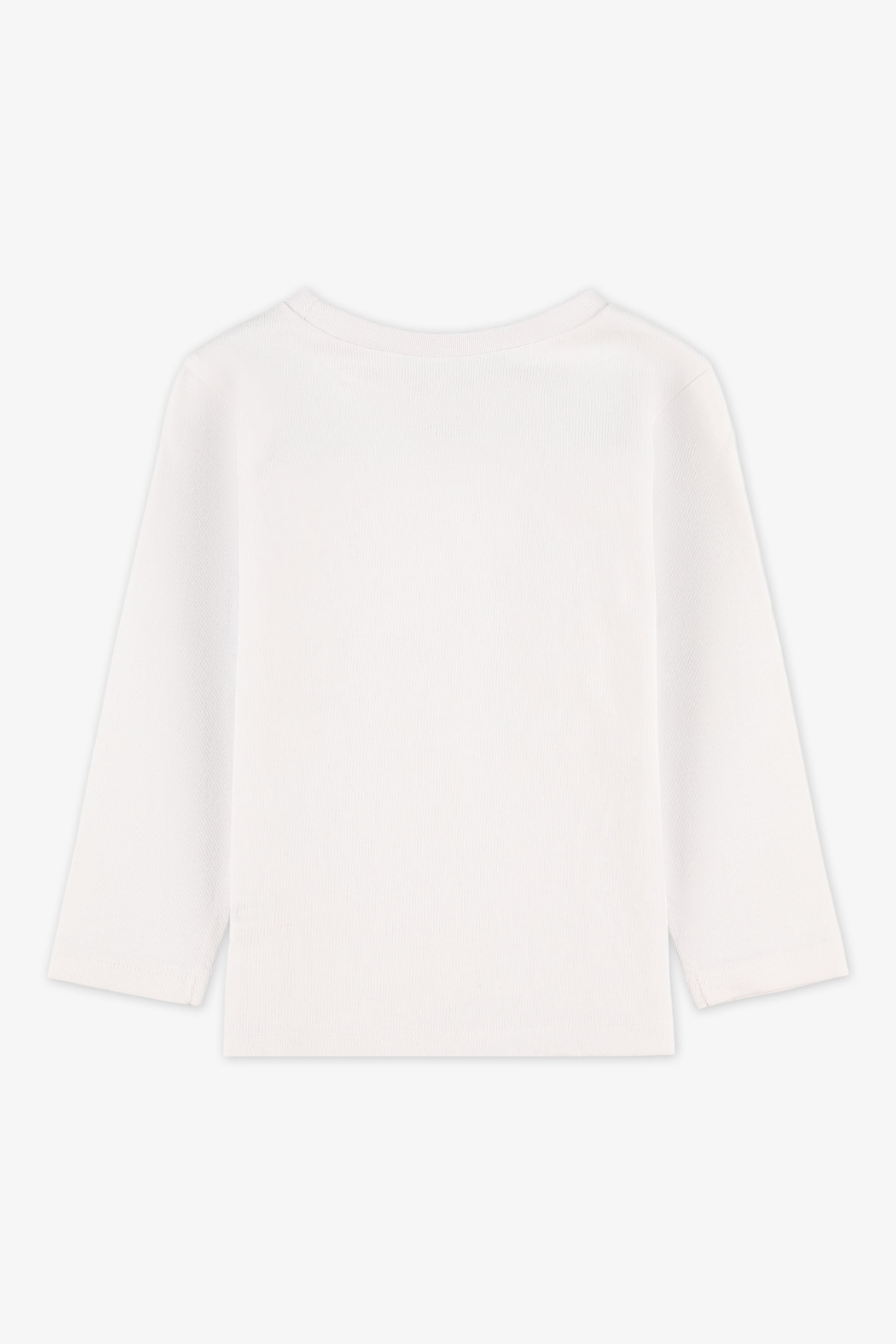 Chandail M/longues col rond en jersey - Bébé garço && BLANC