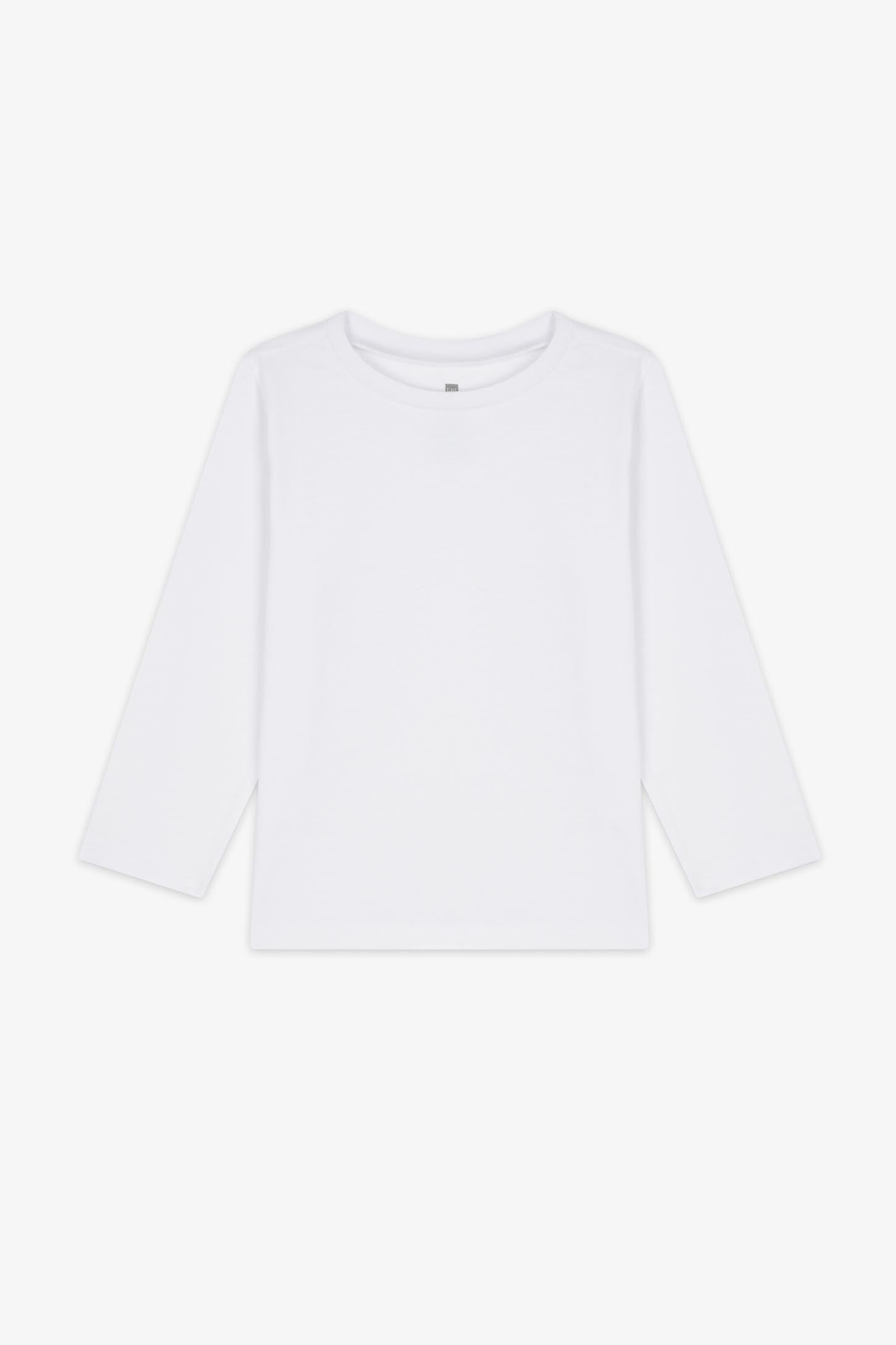 Chandail col rond coton, 2T-3T - Bébé garçon && BLANC