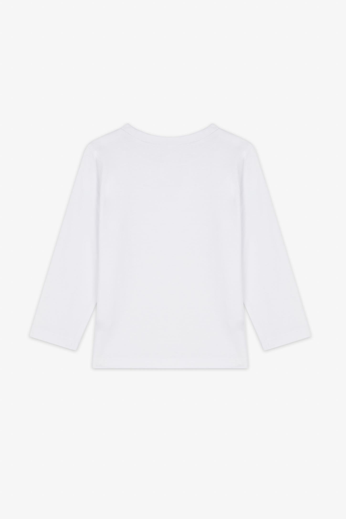Chandail col rond coton, 2T-3T - Bébé garçon && BLANC