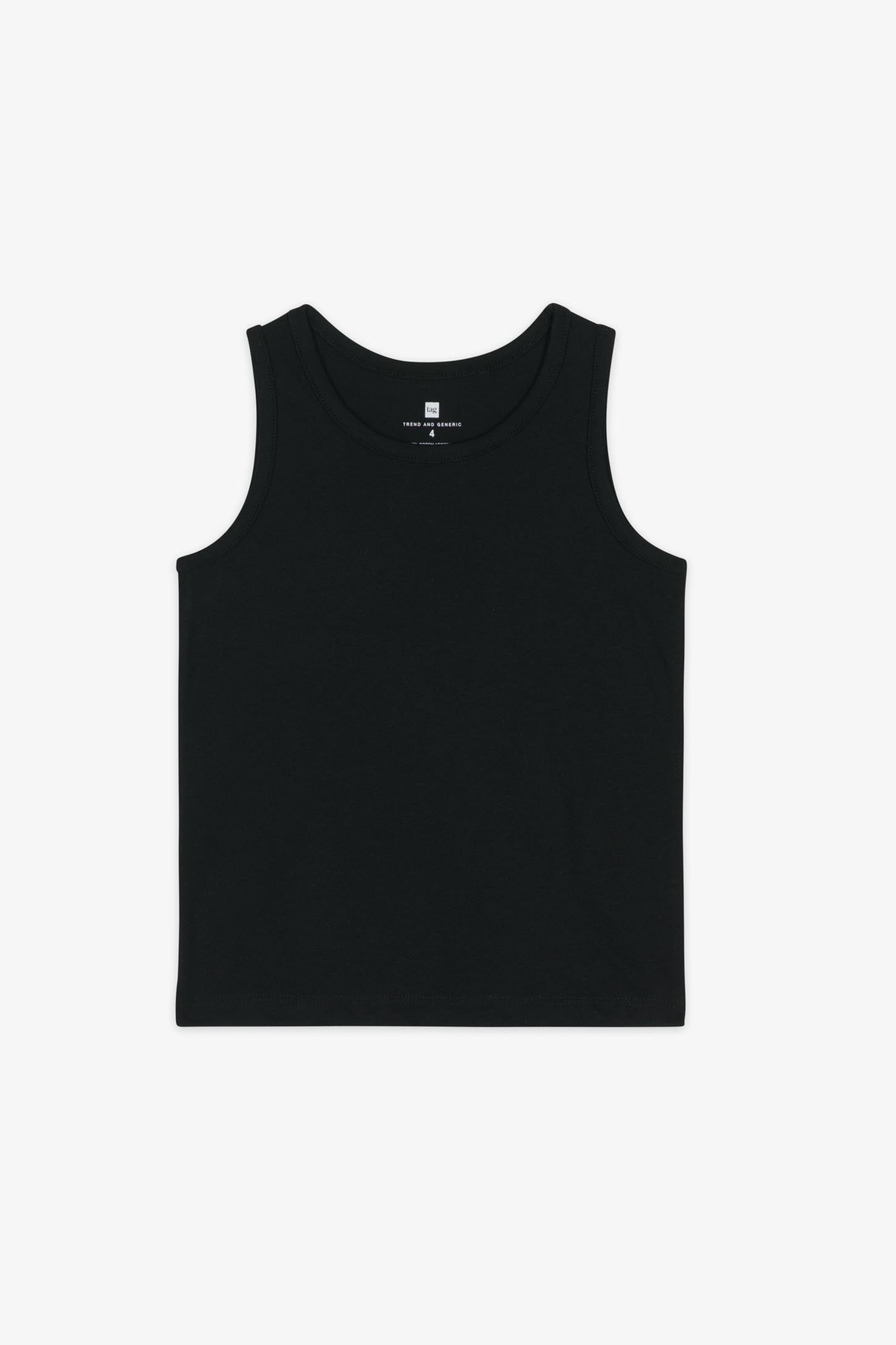 Camisole coupe droite coton - Enfant fille && NOIR